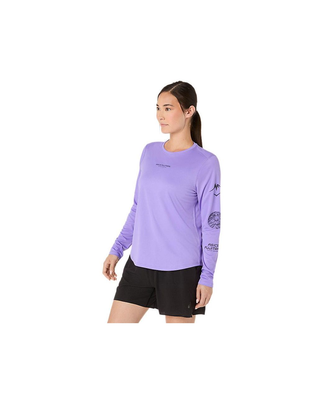 Asics Purple Fujitrail Logo Ls Top