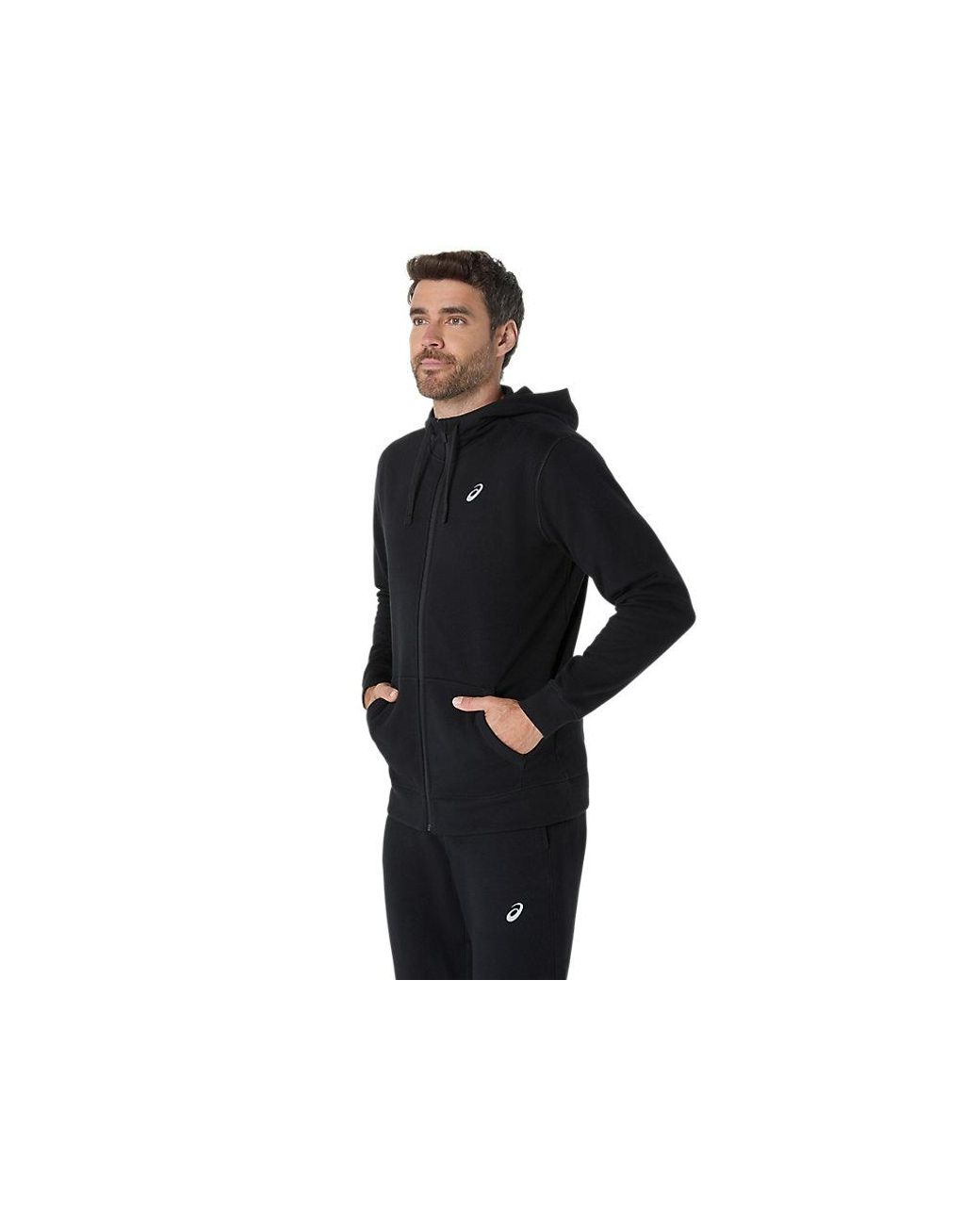 Asics Black Sport Full Zip Hoodie for men