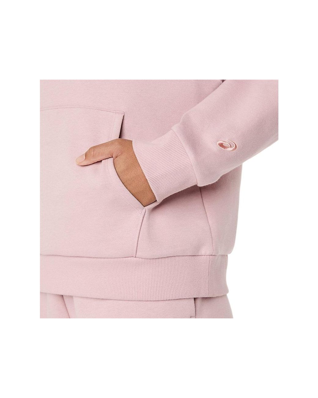Asics Pink Logo Fleece Pullover Hoodie
