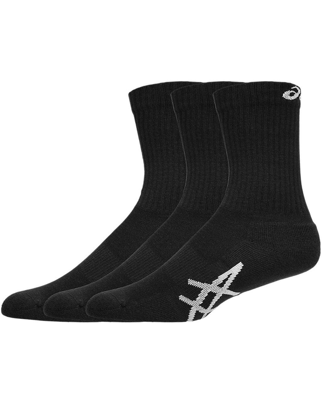 Asics Black Sport 3 Pack Crew Sock for men