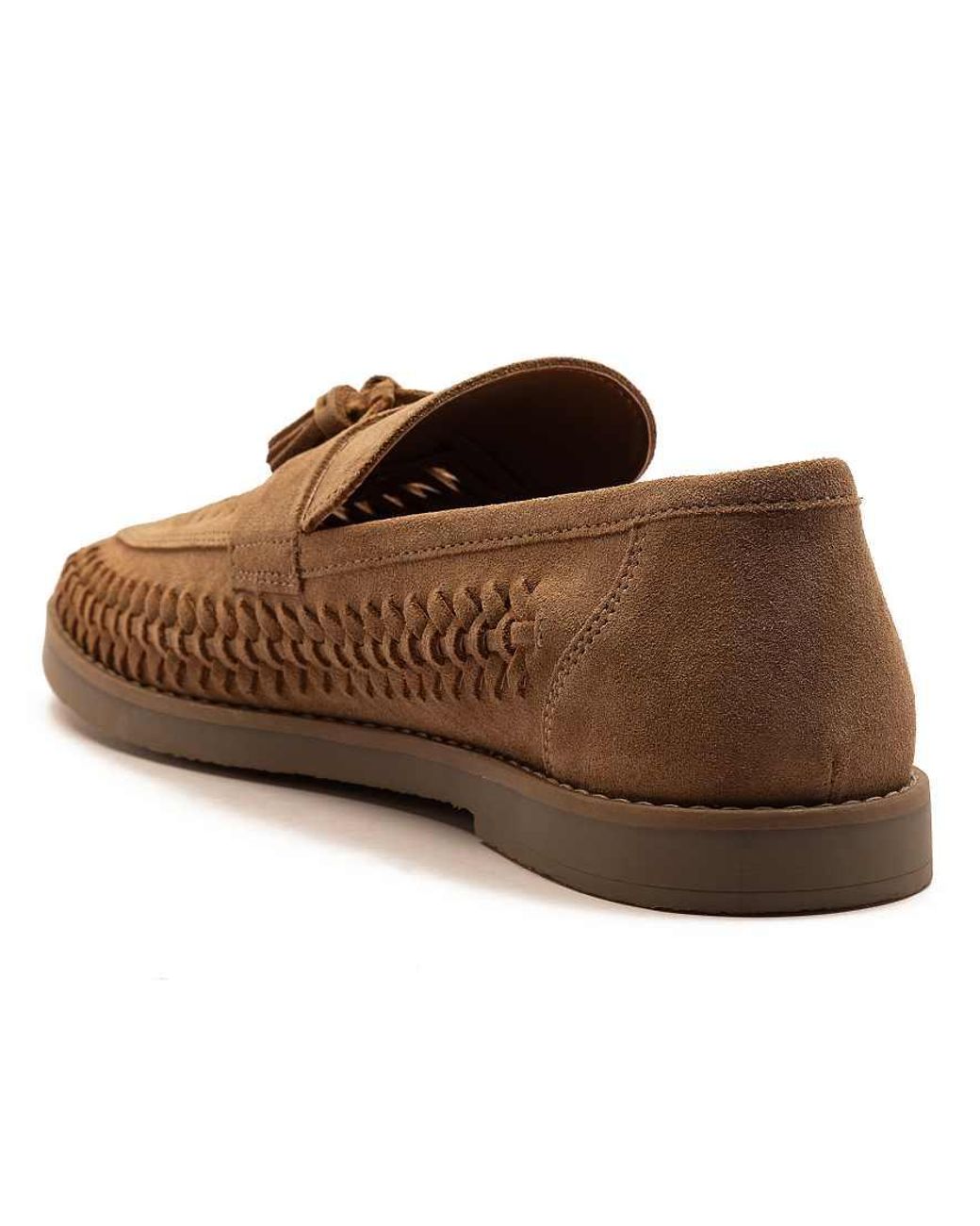 OFF THE HOOK Brown 'Tiger' Loafer Tassel Casual Slip-On Leather Shoes for men