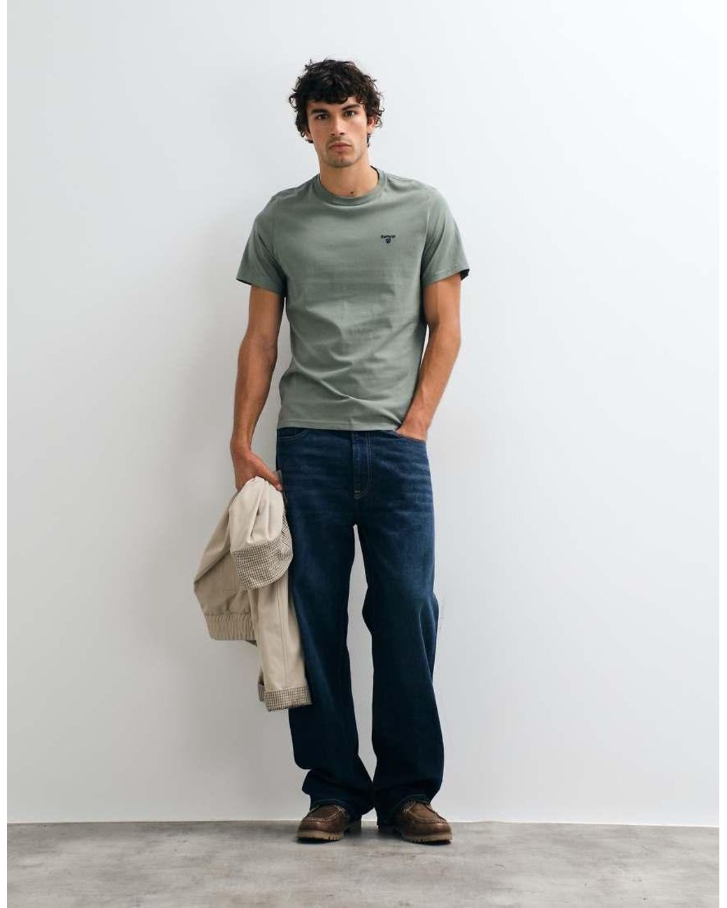 Barbour Gray Essential Sports Logo T-Shirt for men