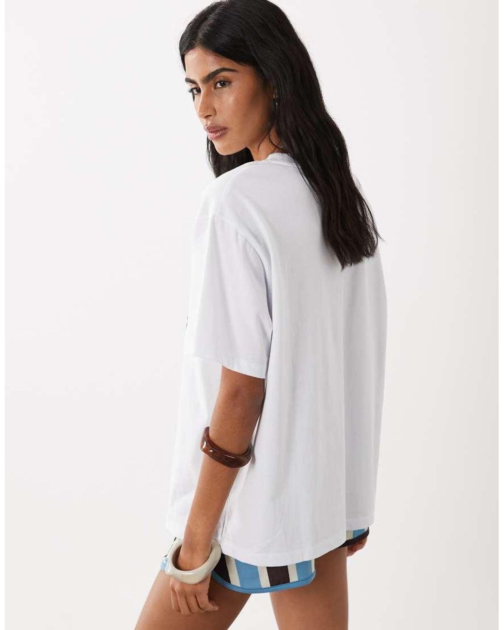 ASOS Red Slub Jersey Oversized T-Shirt With Palm Tree Graphic