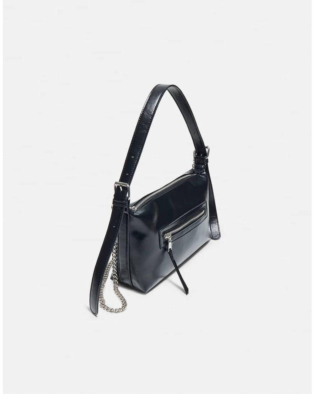 Stradivarius Blue Shoulder Bag With Front Pocket