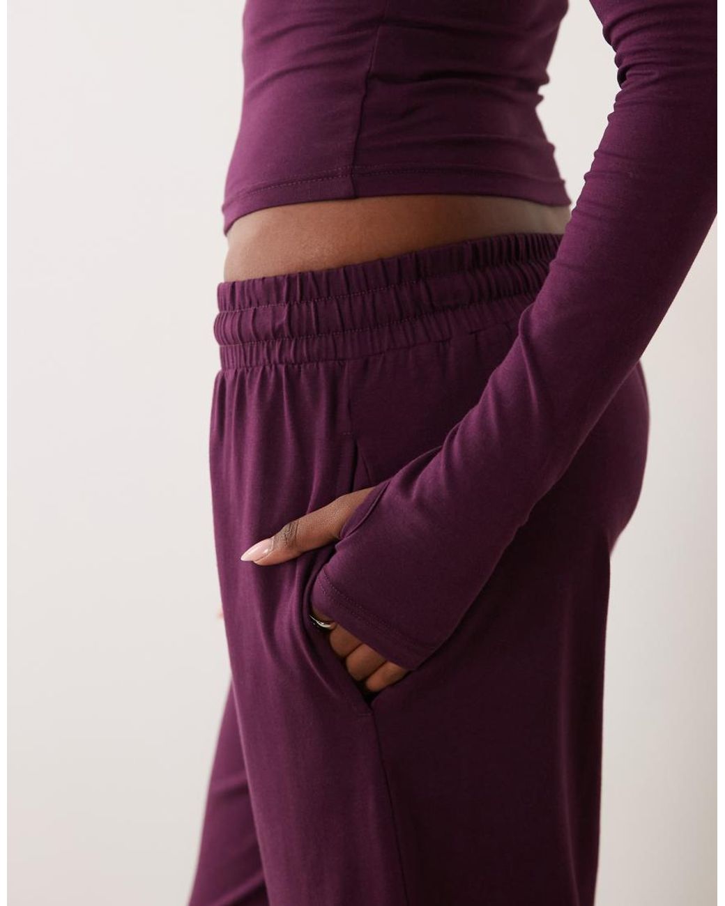 Kaiia Red Cotton Rich Soft Touch Wide Leg Joggers Co-Ord