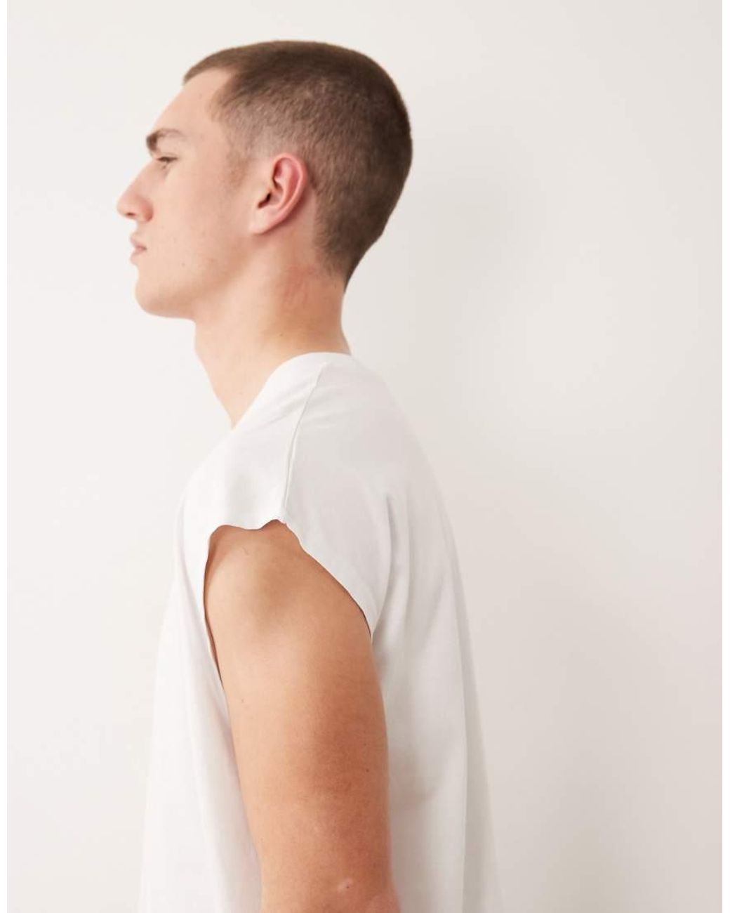 Jack & Jones White Front Print Tank Top for men