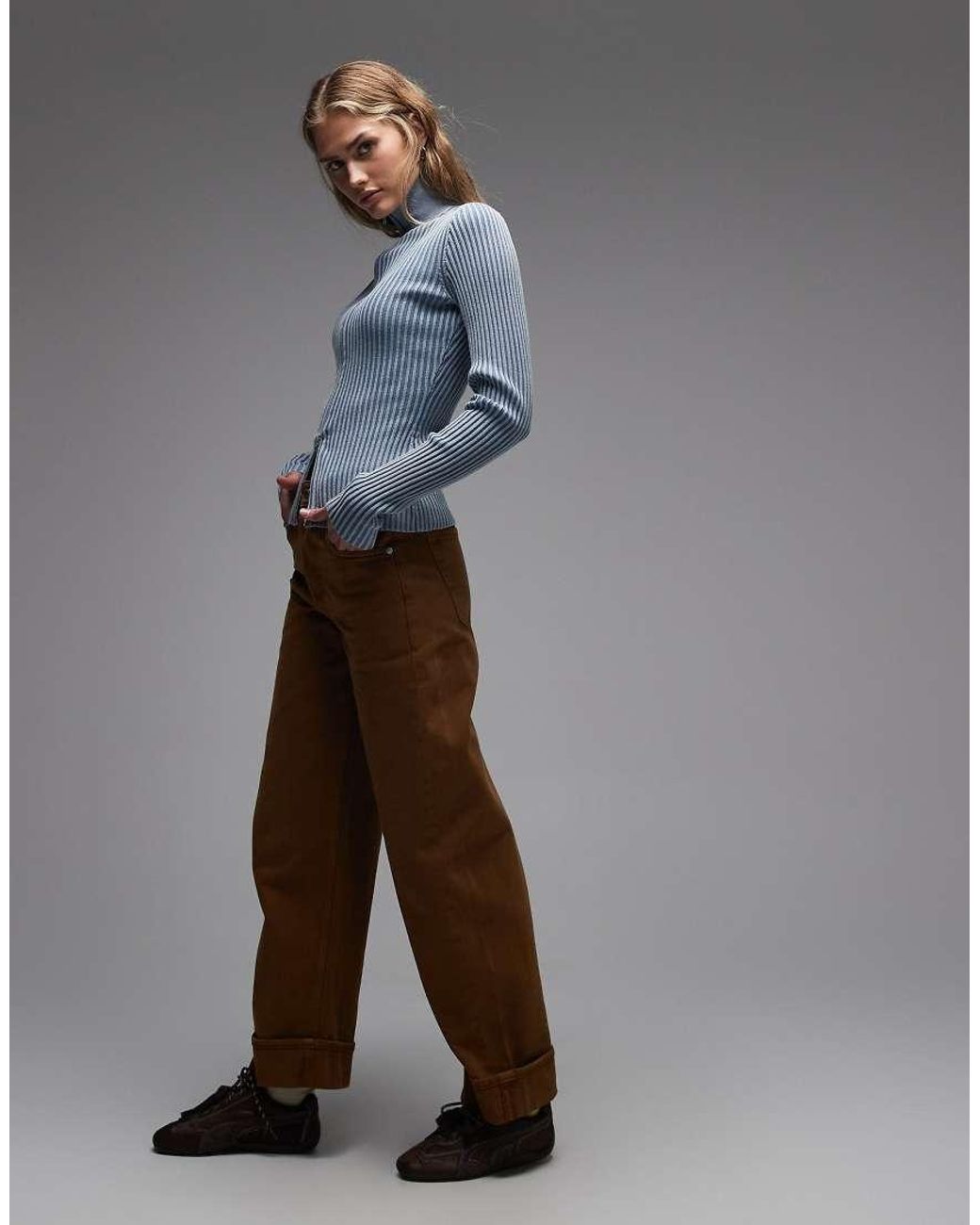 & Other Stories Gray Barrel Leg Jeans