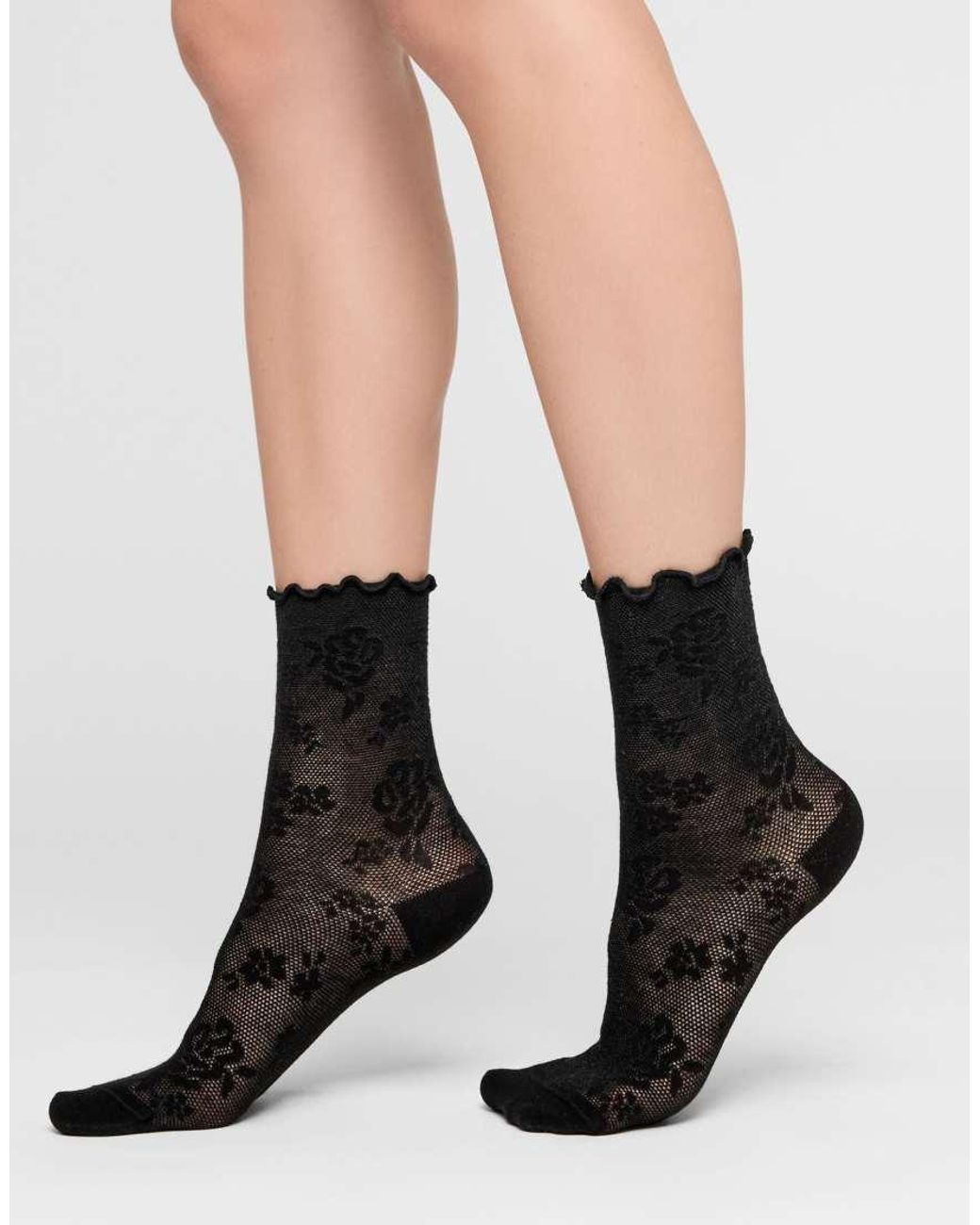 Calzedonia Black Lace-Effect Socks