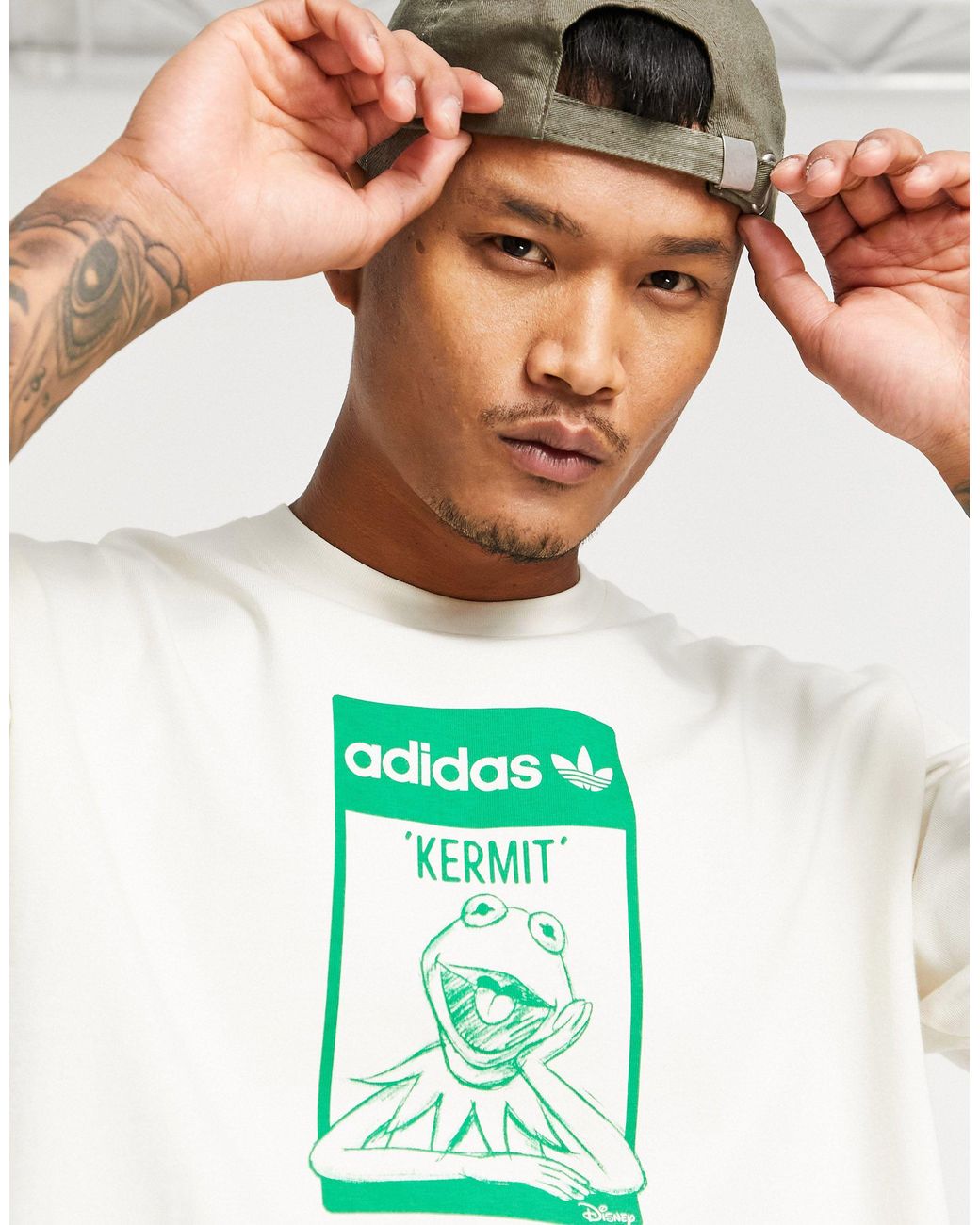 adidas Originals X Disney Unisex T-shirt With Kermit The Frog Print in  White | Lyst Australia