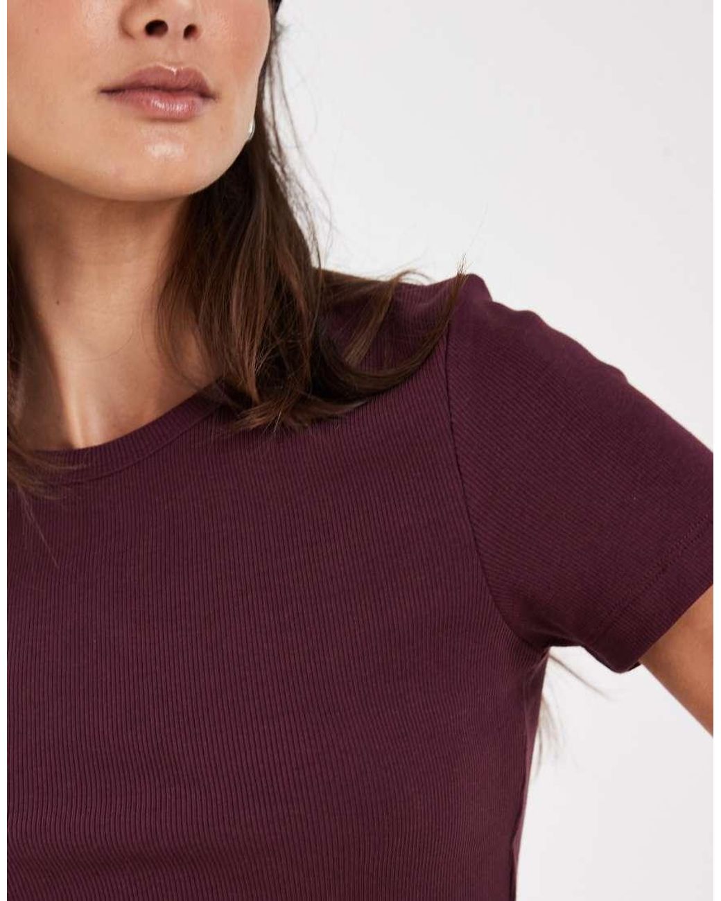 JJXX Purple Ribbed T-shirt