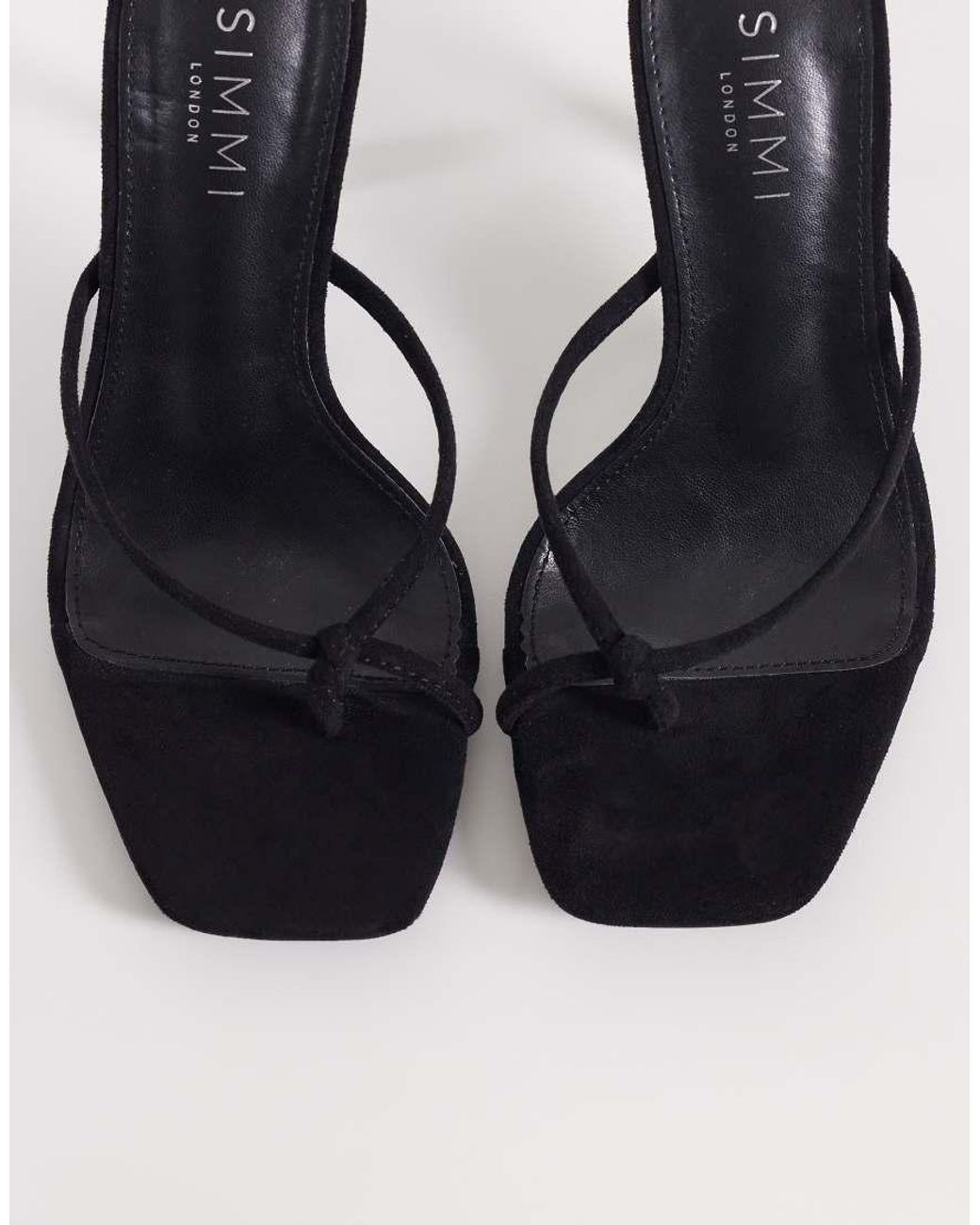 SIMMI Blue Simmi London Wide Fit Asra Heeled Mule Sandals