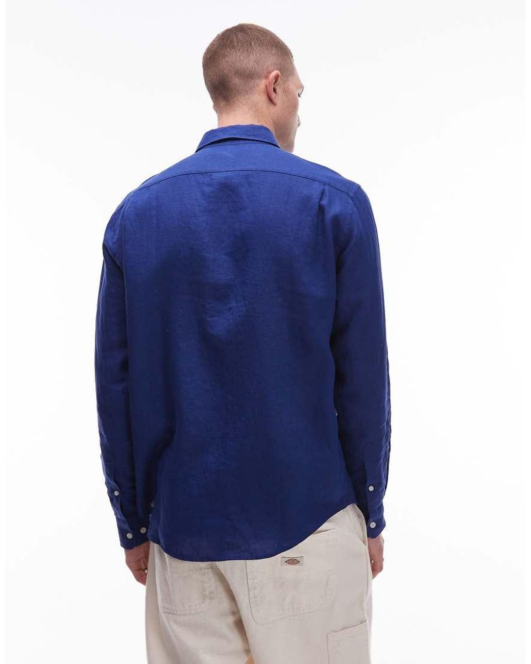 ARKET Blue Regular Fit Linen Shirt for men