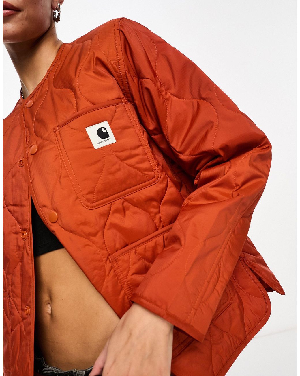 Carhartt Skyler Quited Liner Jacket in Orange Lyst UK