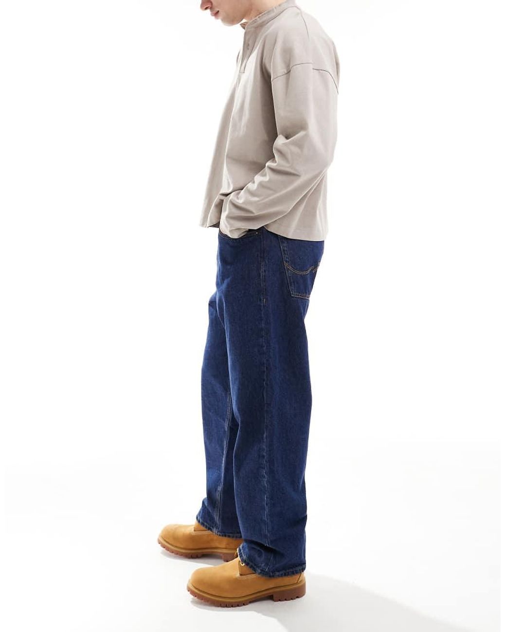 Jack & Jones Blue Alex baggy Rigid Jeans for men