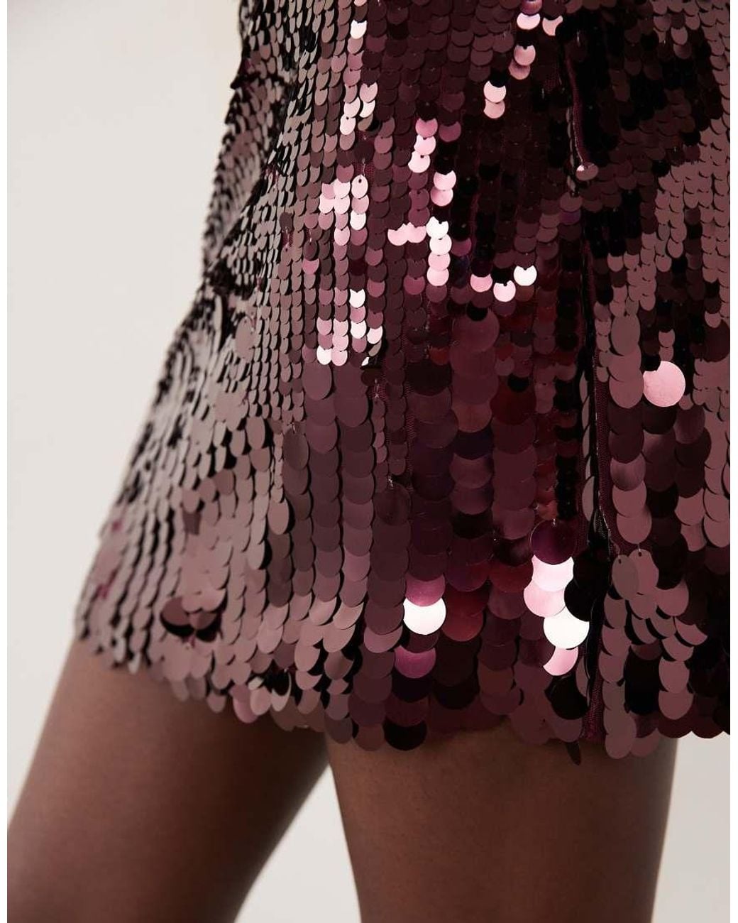Pieces Multicolor Disc Sequin Mini Skirt