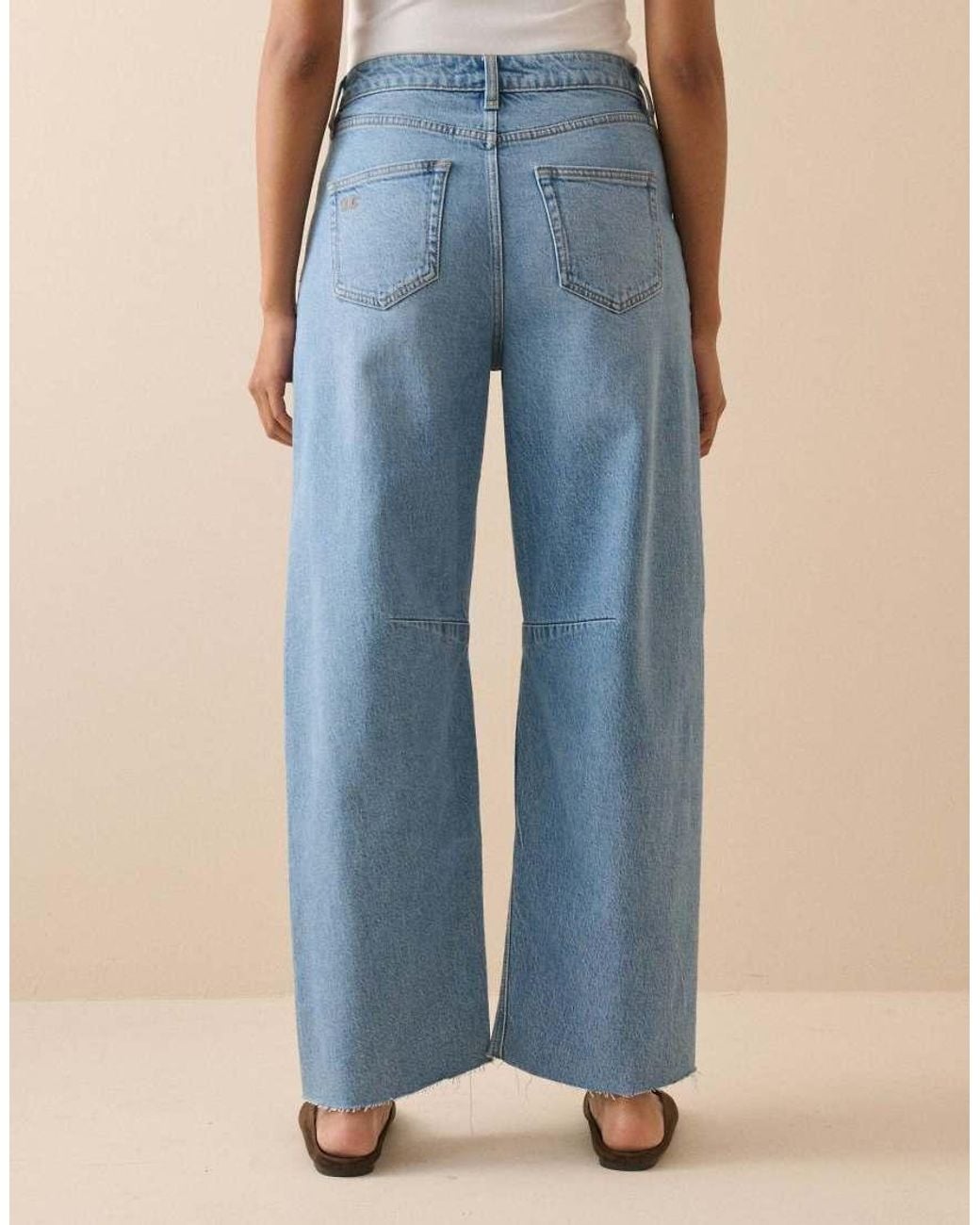 Nobody's Child Blue Mid Rise Subtle Barrel Jeans