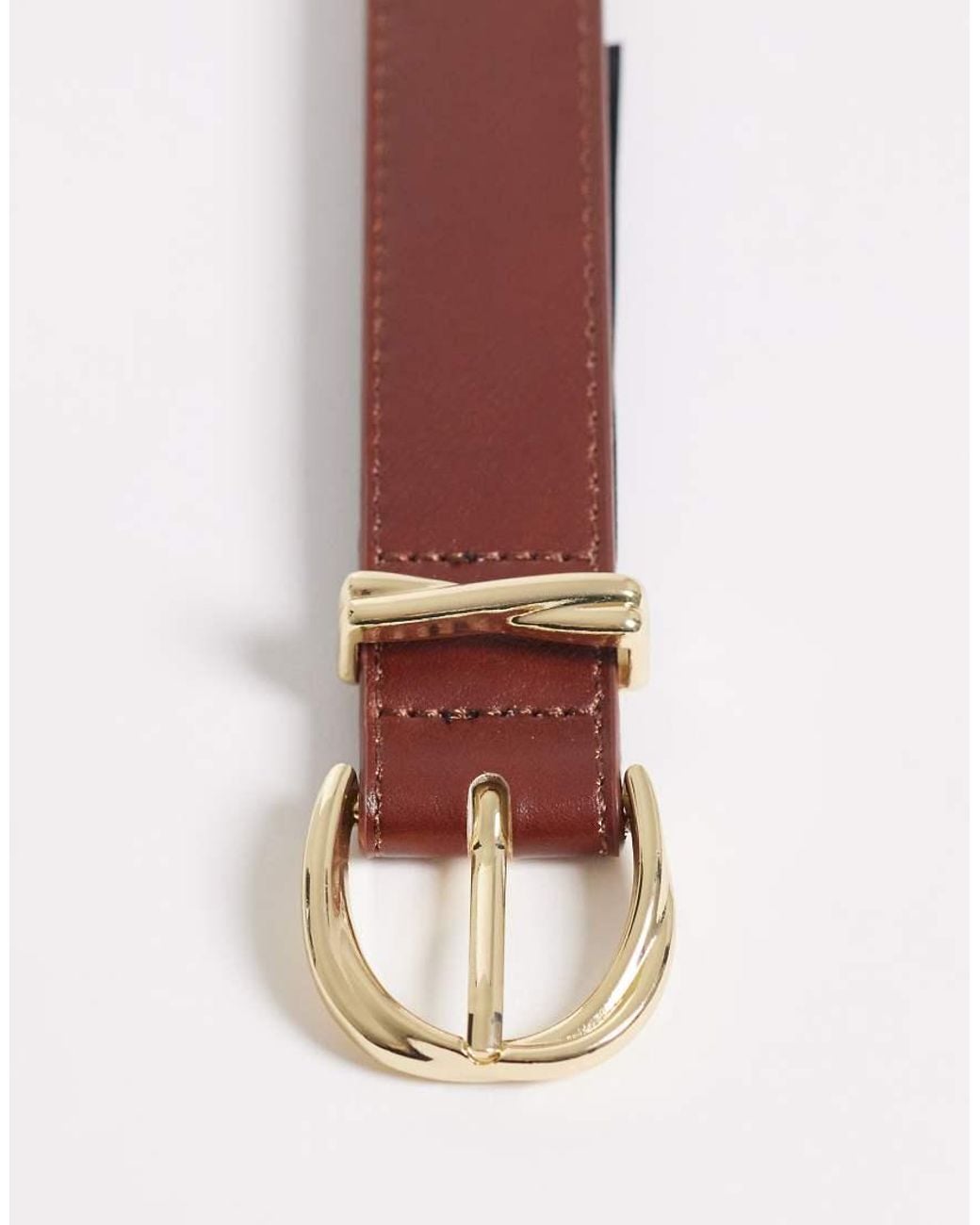 Mango Brown Faux Leather Belt