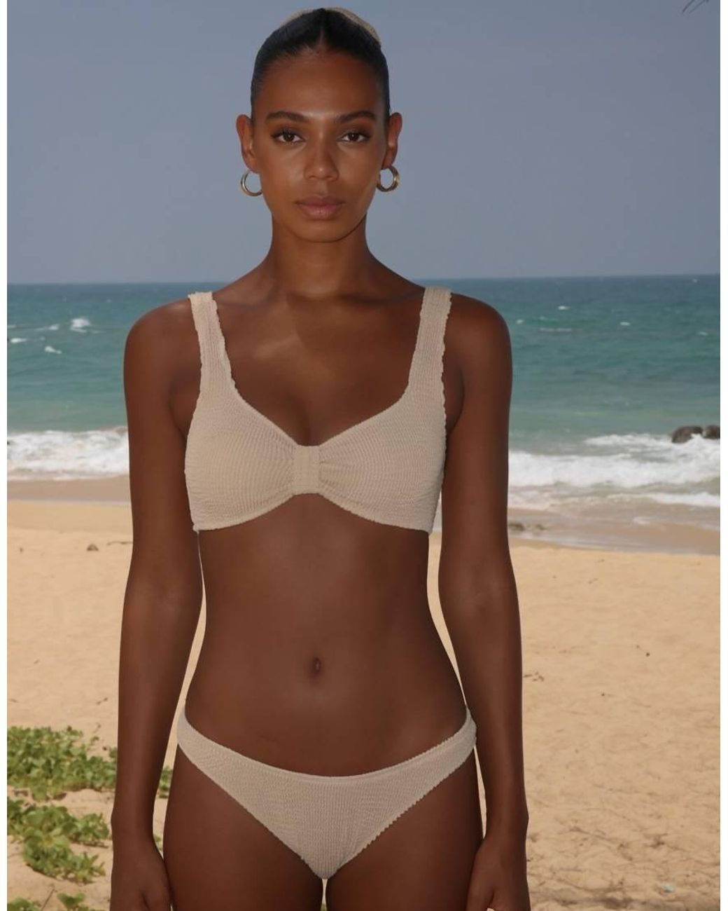 Moda Minx Blue Scrunch Fixed Full Brief Bikini Bottom