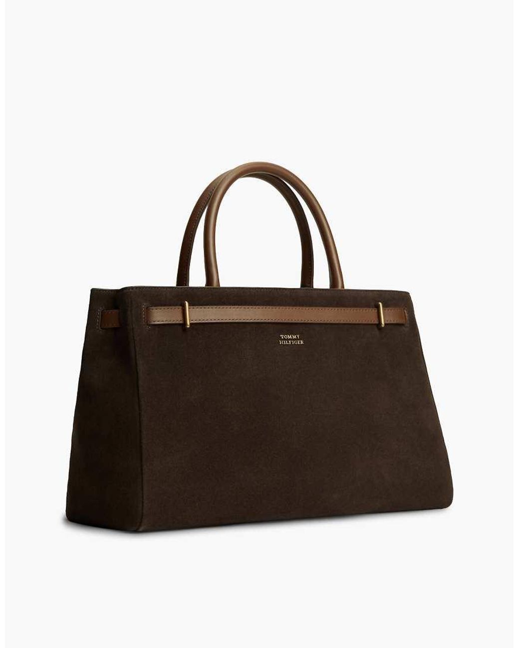 Tommy Hilfiger Brown The American Icon Suede Tote Bag