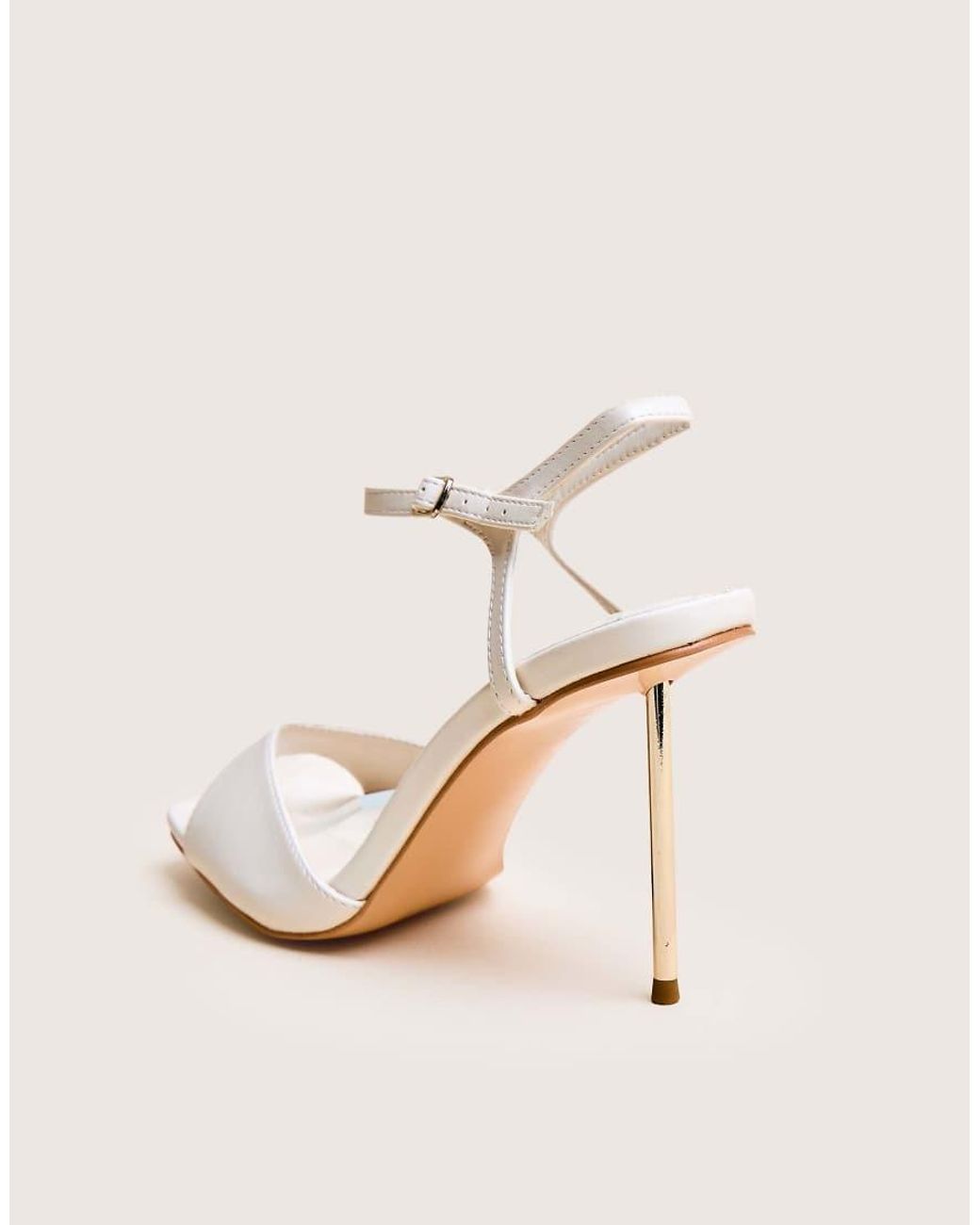 Public Desire Natural Vain Cream & Gold Pu Barley There Pencil Stiletto High Heels