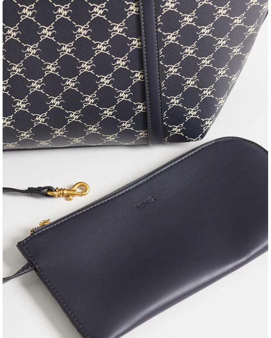 Mango Gray Monogram Tote Bag