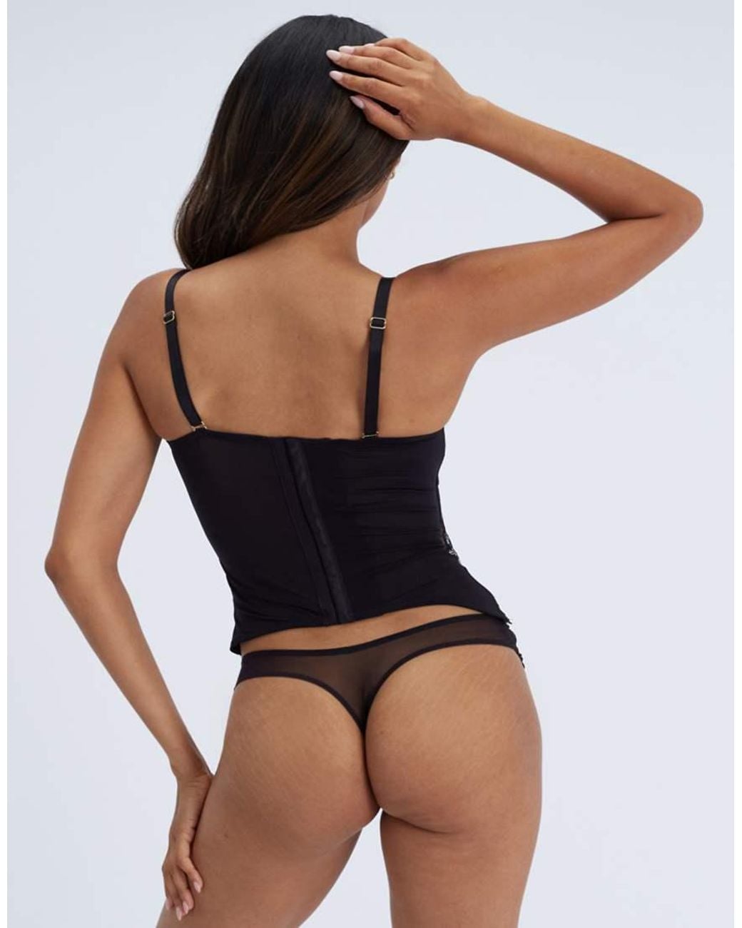 Boux Avenue Black Clemencie Lace Balconette Basque Floral Underwired Lingerie