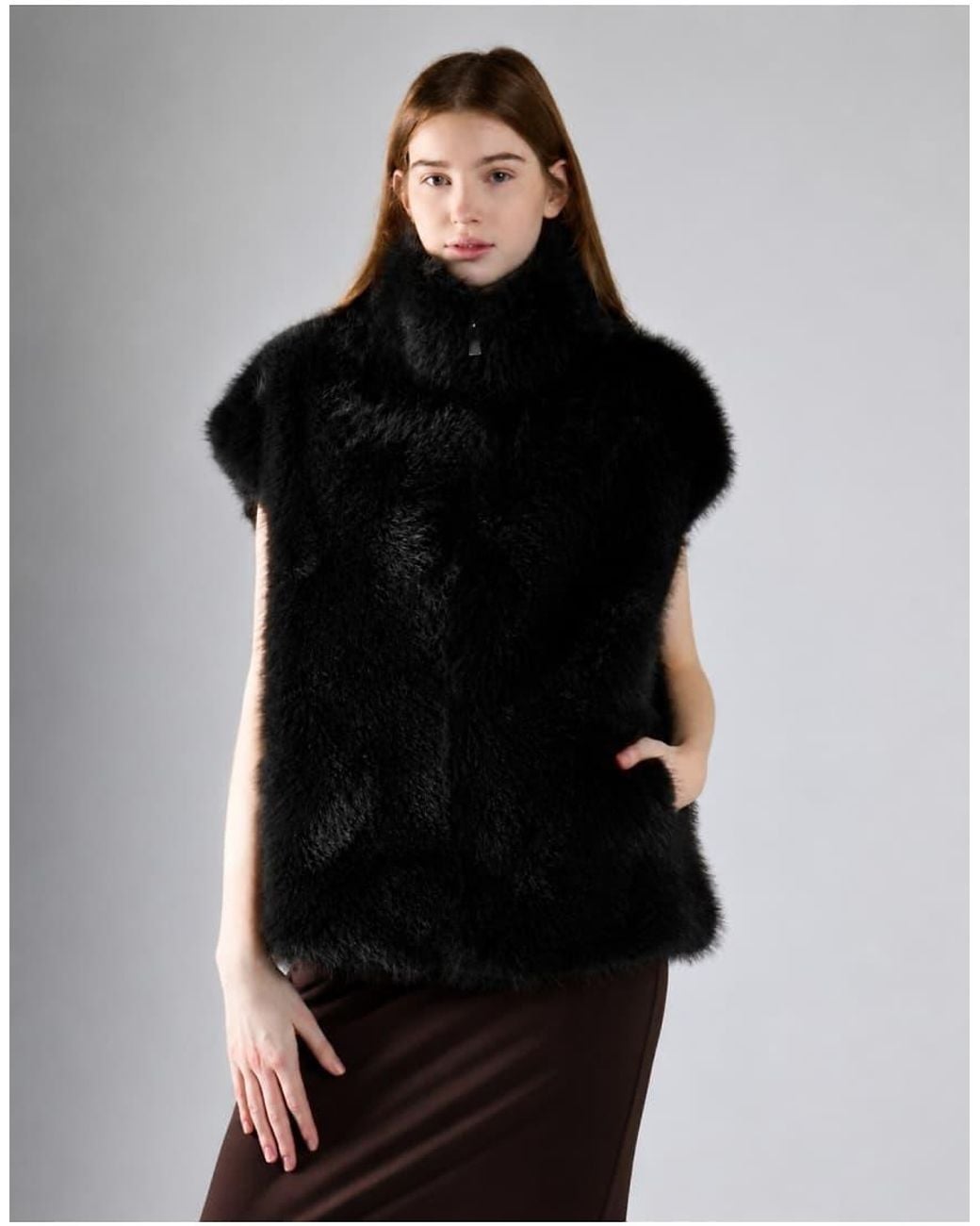 Glamorous Black Luxe Faux Fur Gilet
