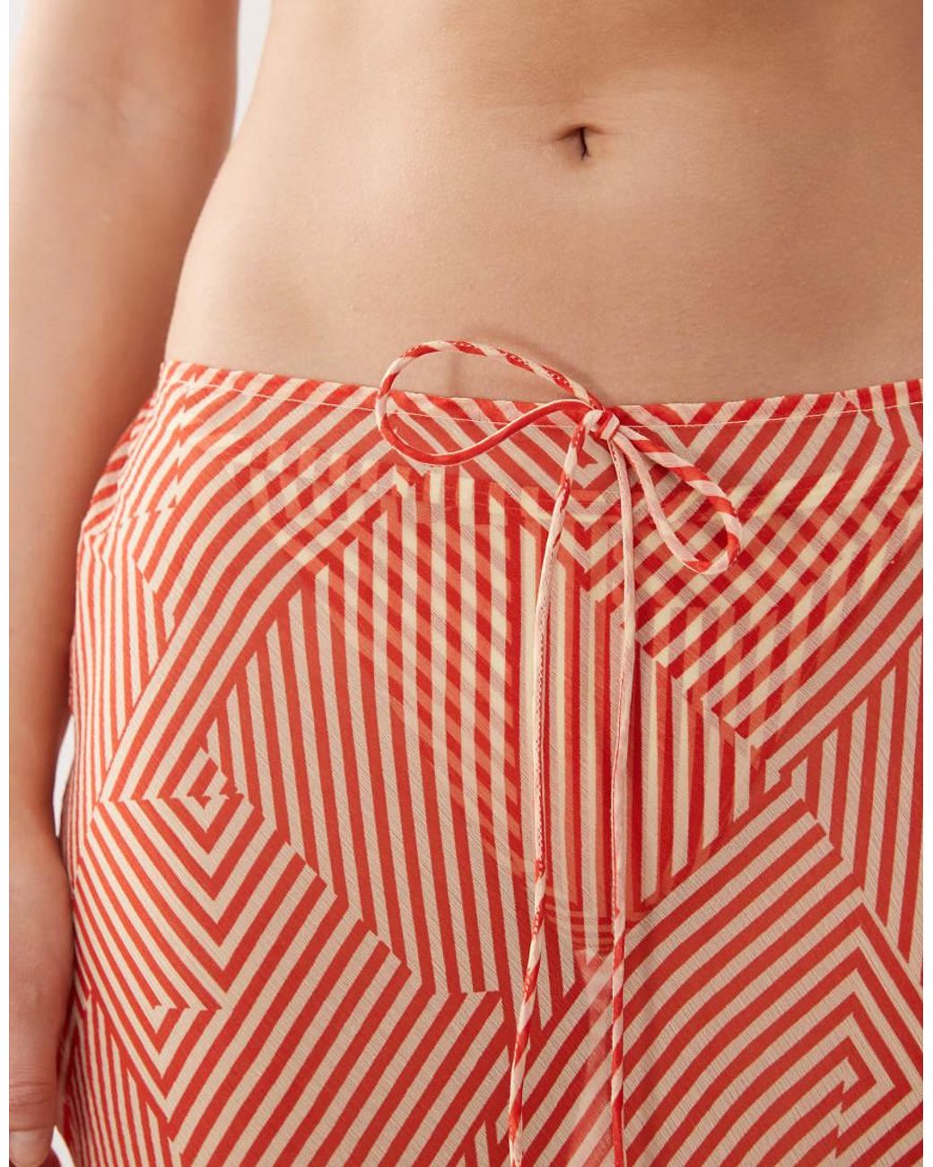 Reclaimed Vintage Pink Sheer Pull On Beach Skirt