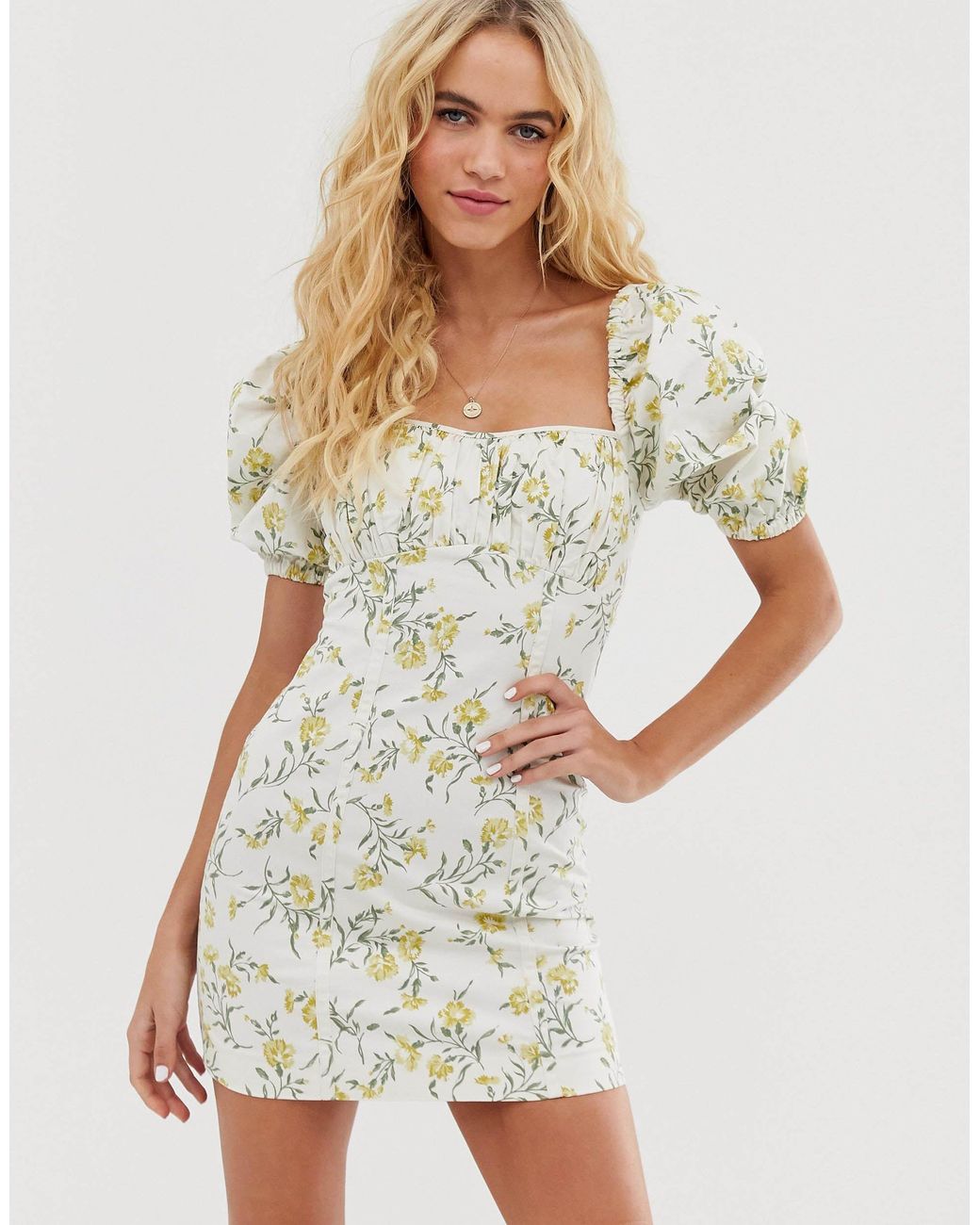 retro floral mini flippy dress