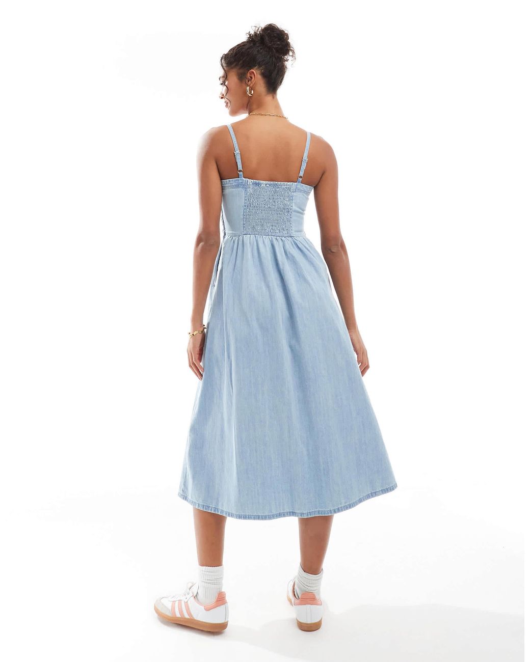 Levi's Denim Cami Midi Dress in Blue