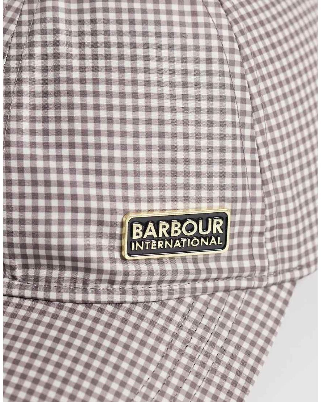 Barbour Gray Branton Logo Gingham Check Cap