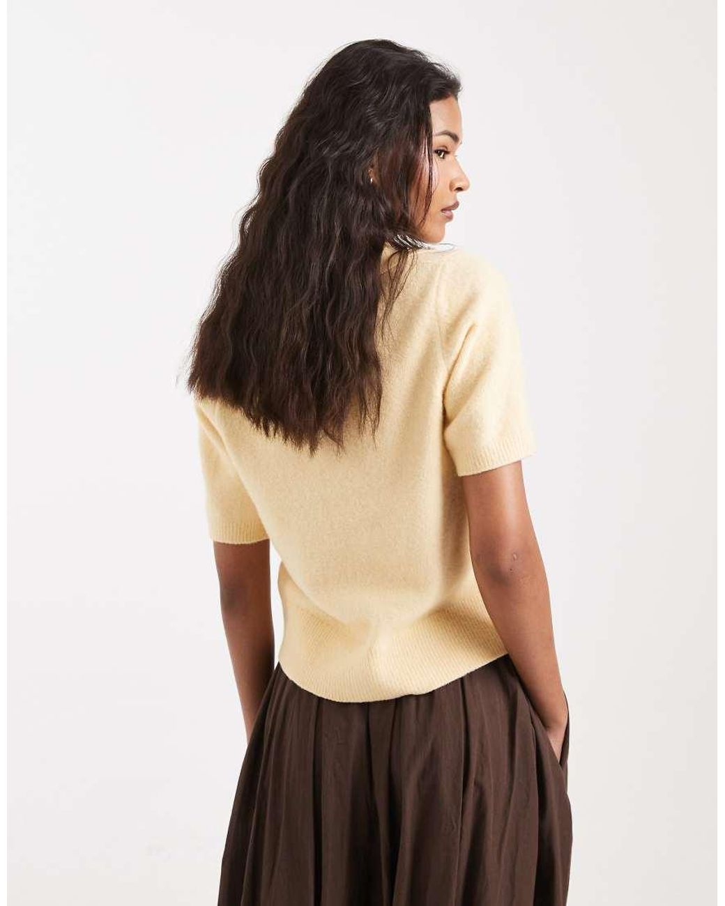 New Look Brown Collared Knitted Tee