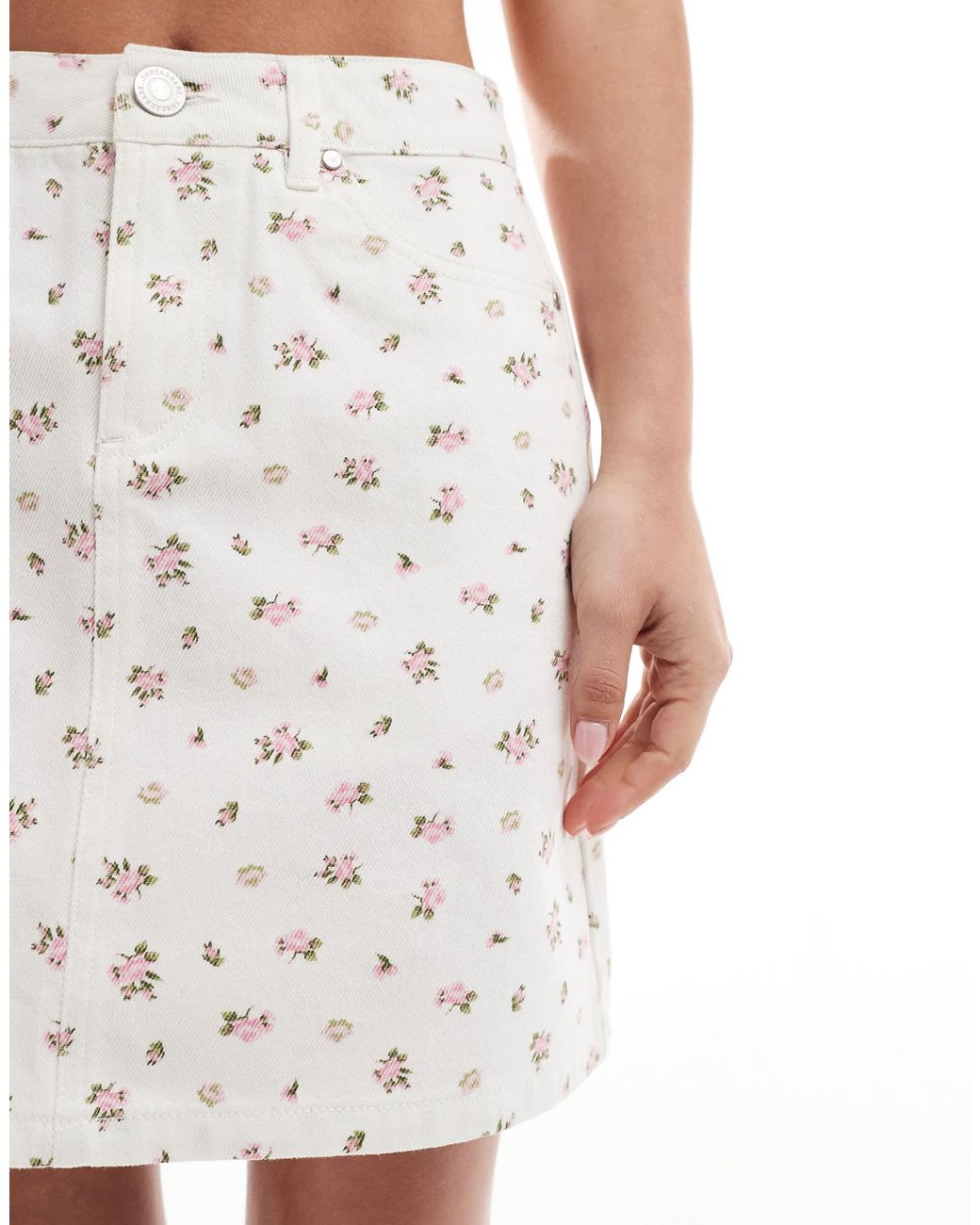 Threadbare White – minirock aus denim