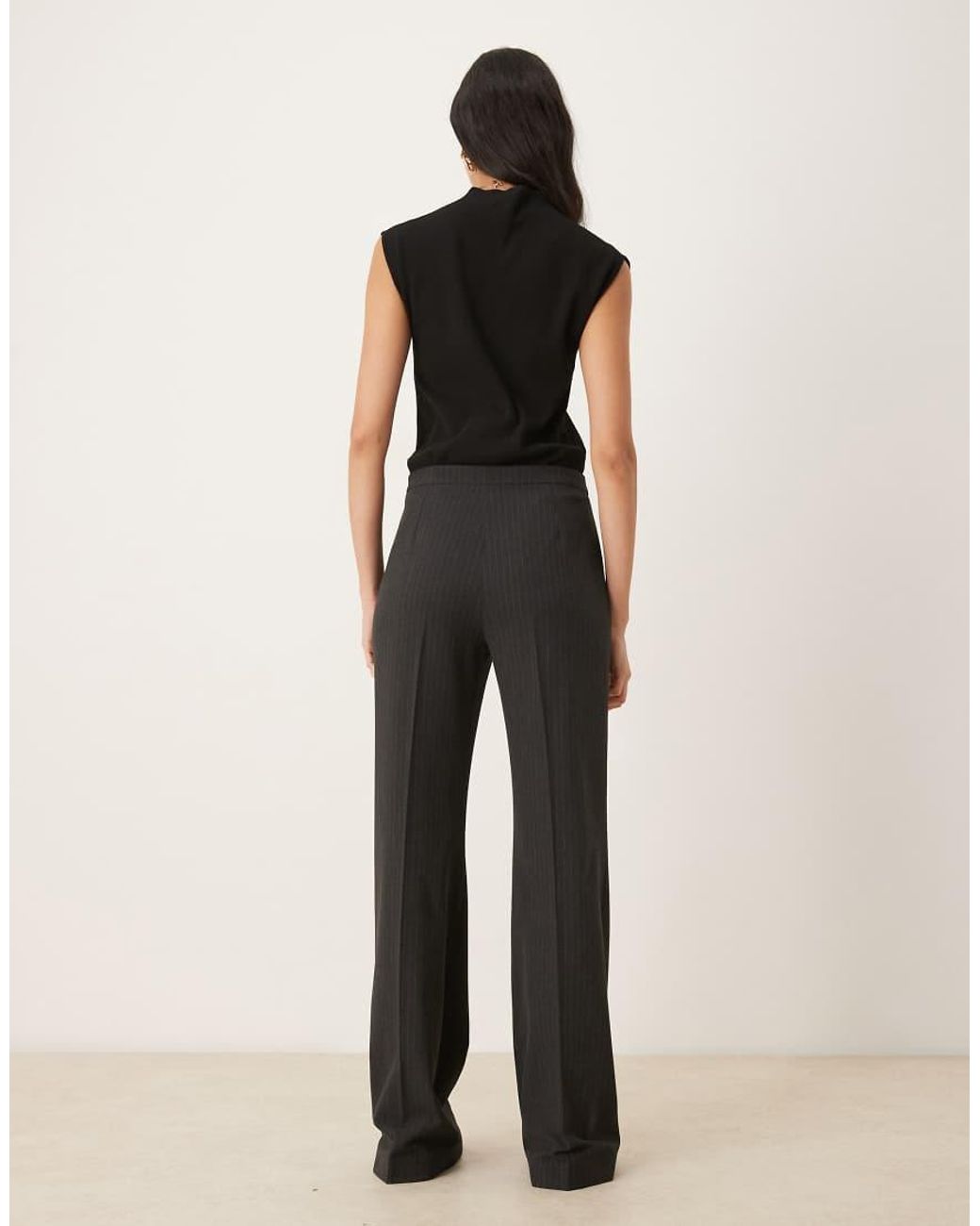 Mango Black Irise Pleat Front Straight Trouser Co-ord