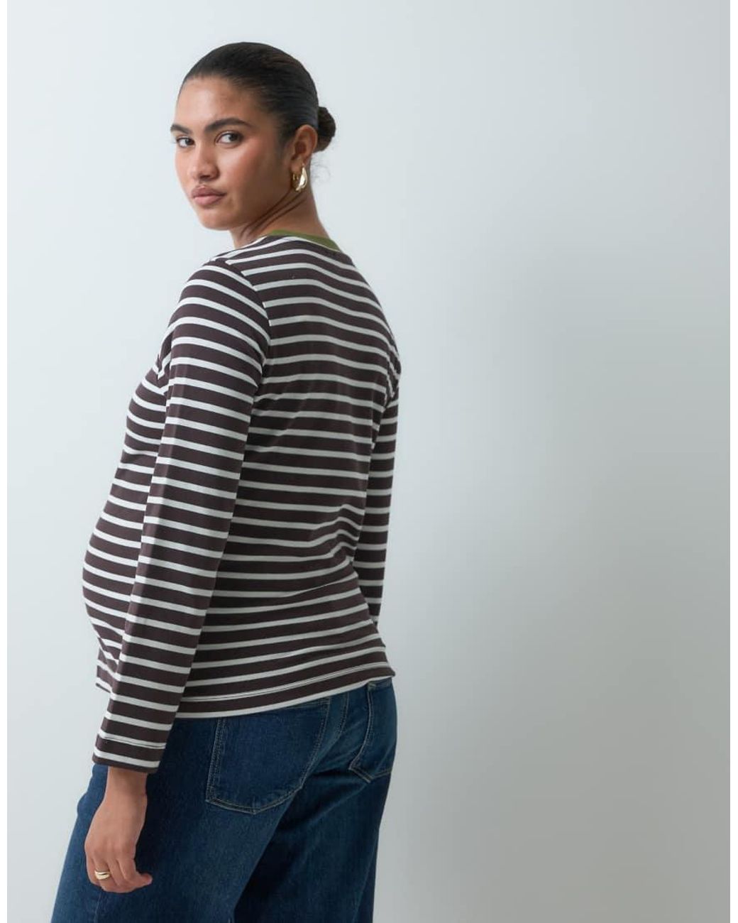 Vero Moda Blue Long Sleeve T-shirt With Contrast Collar