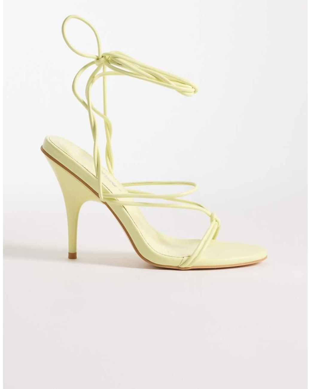 Public Desire Metallic Marcel Tie Leg Heeled Sandals