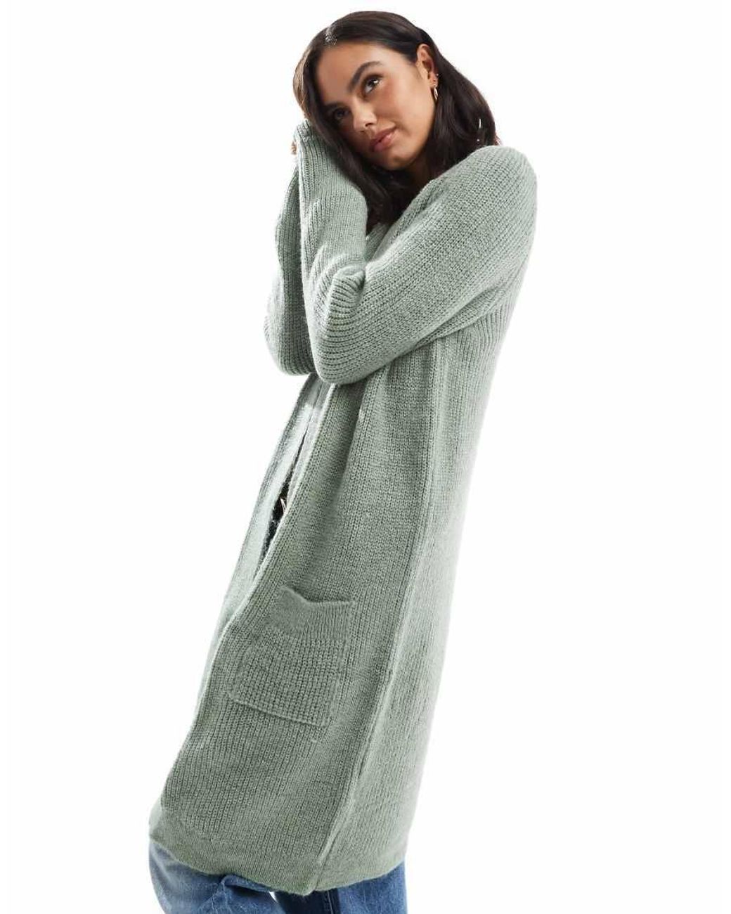 ONLY Blue Longline Open Cardigan