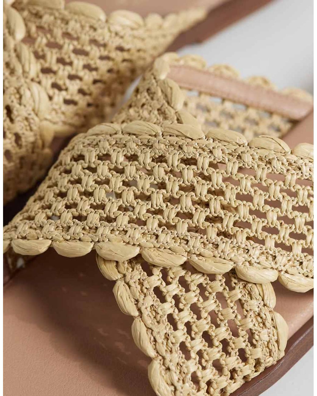 New Look Natural Raffia Crossover Sandal