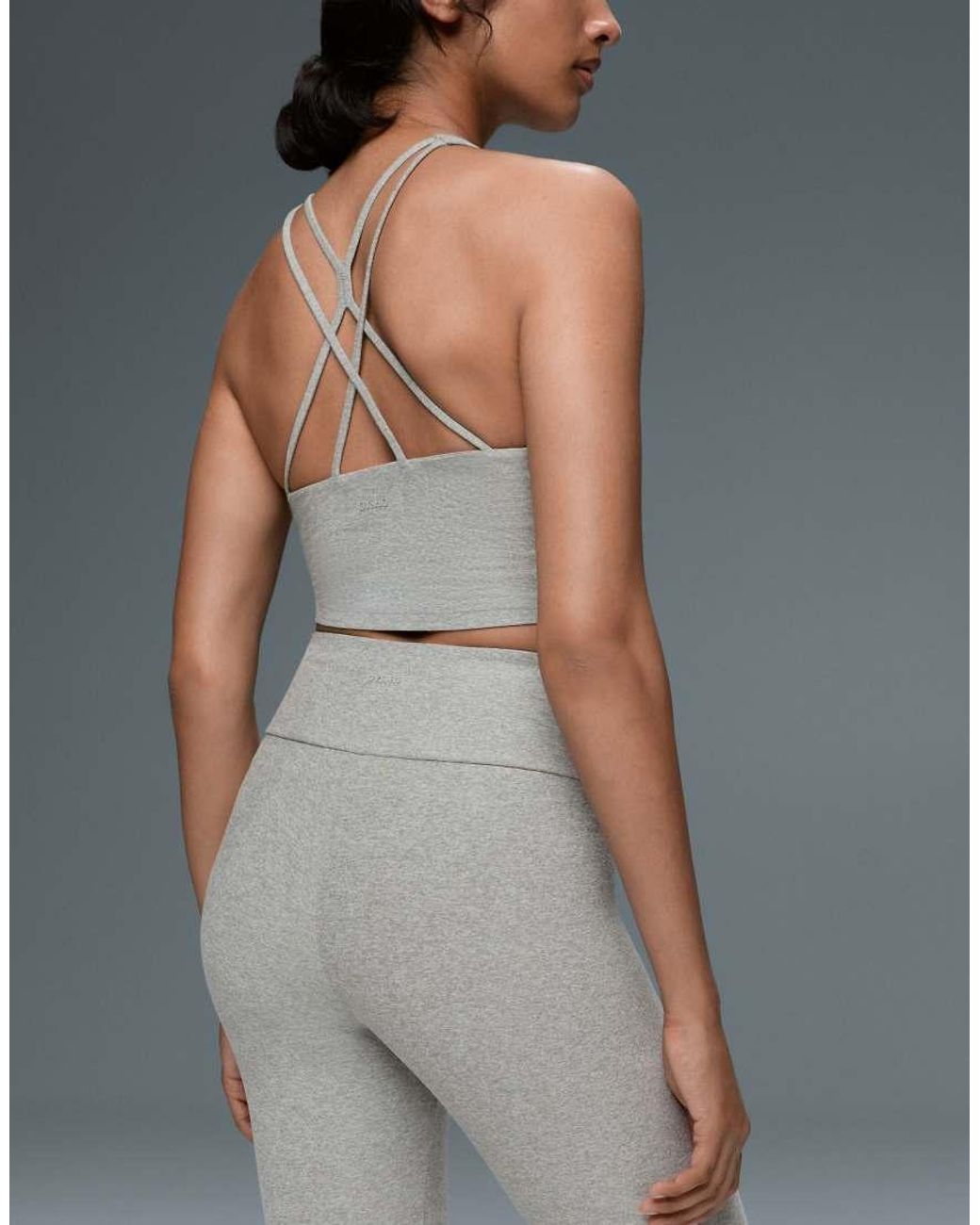 Oysho Gray Comfortlux High-Waisted Ankle-Length Heathered Leggings