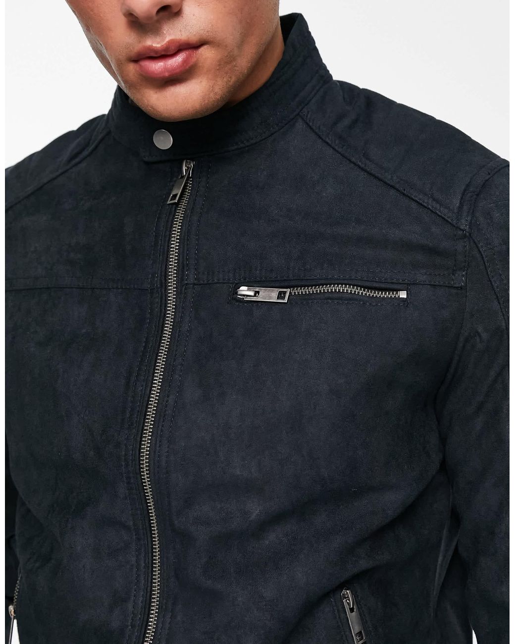 Jack & Jones Blue Essentials Biker Jacket for men