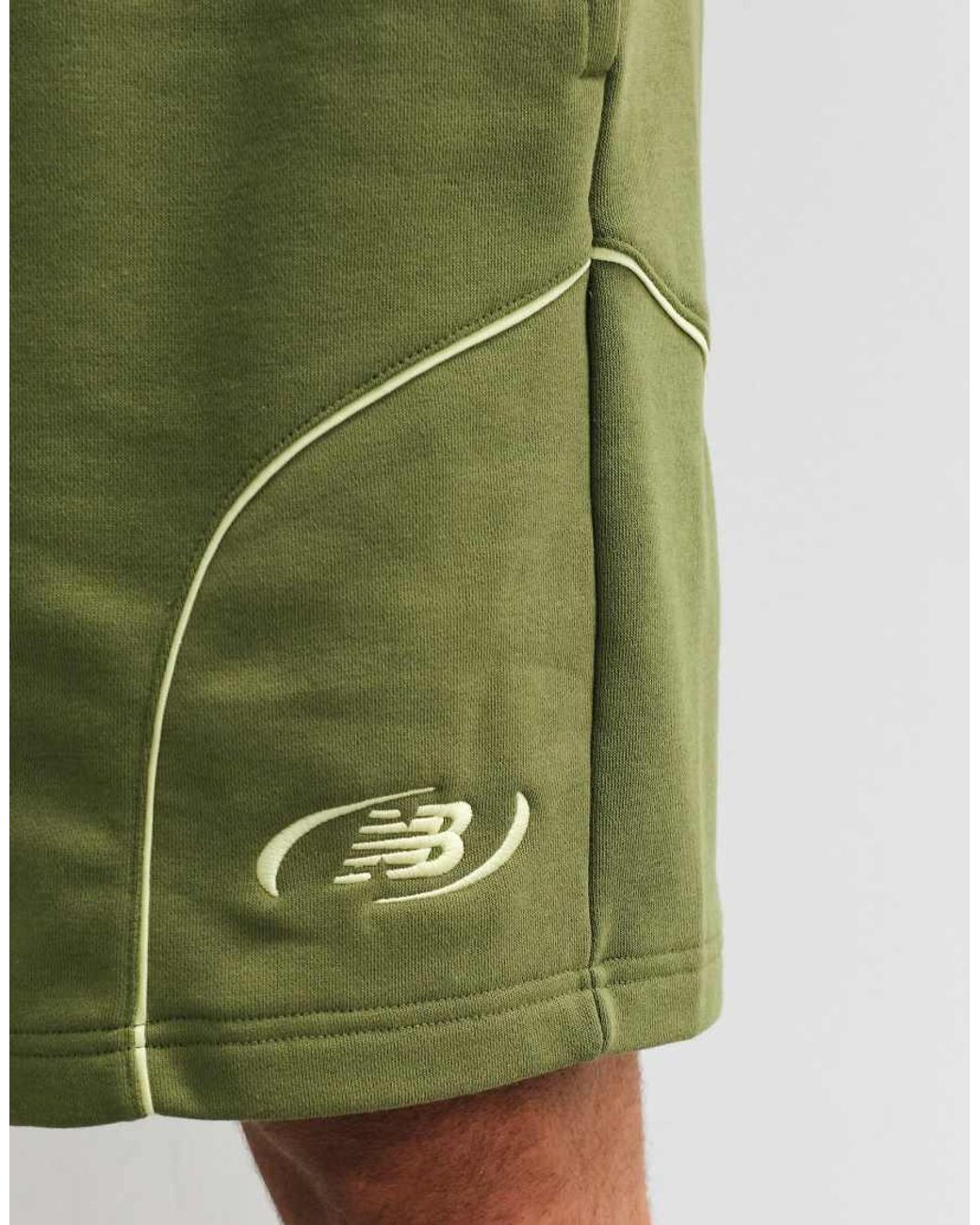 New Balance Green Trackside French Terry Short 7" for men