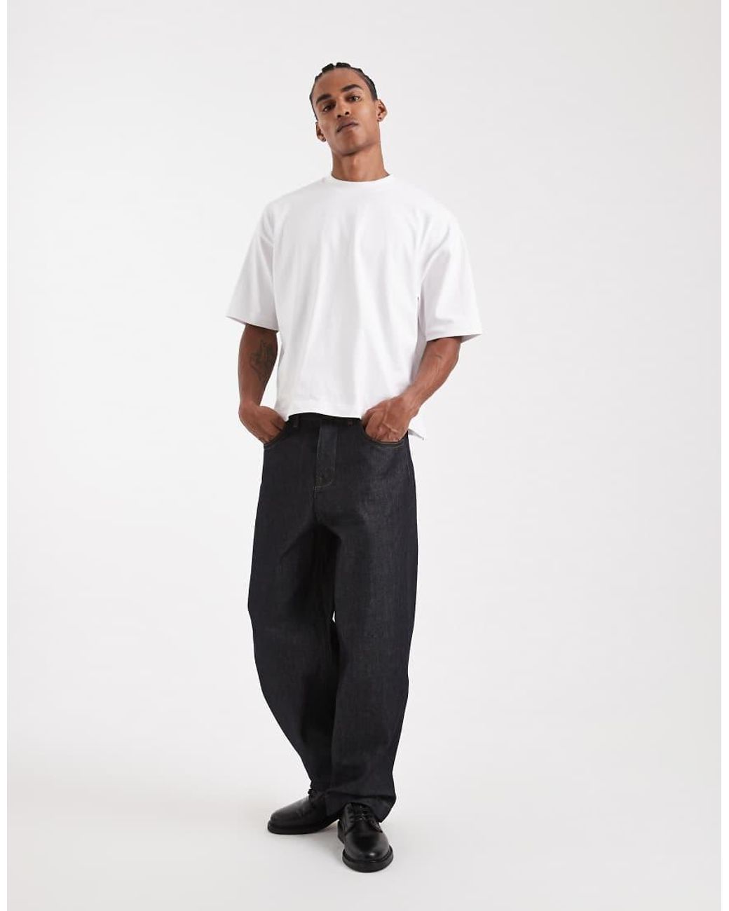 ASOS White Circular Design Collection Super Heavyweight Boxy Oversized T-shirt for men