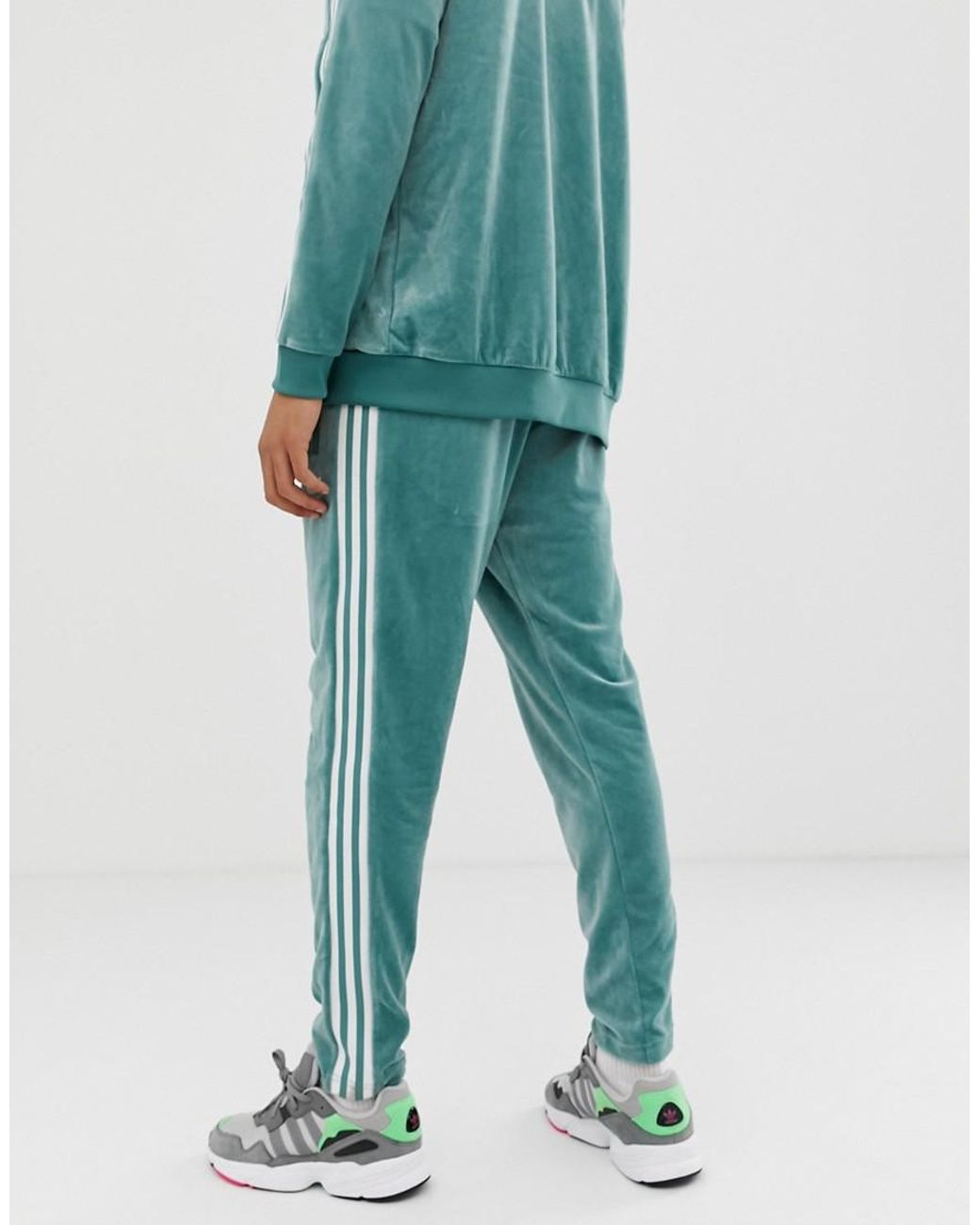 adidas Originals Velour Track Sweatpants Green for Men | Lyst