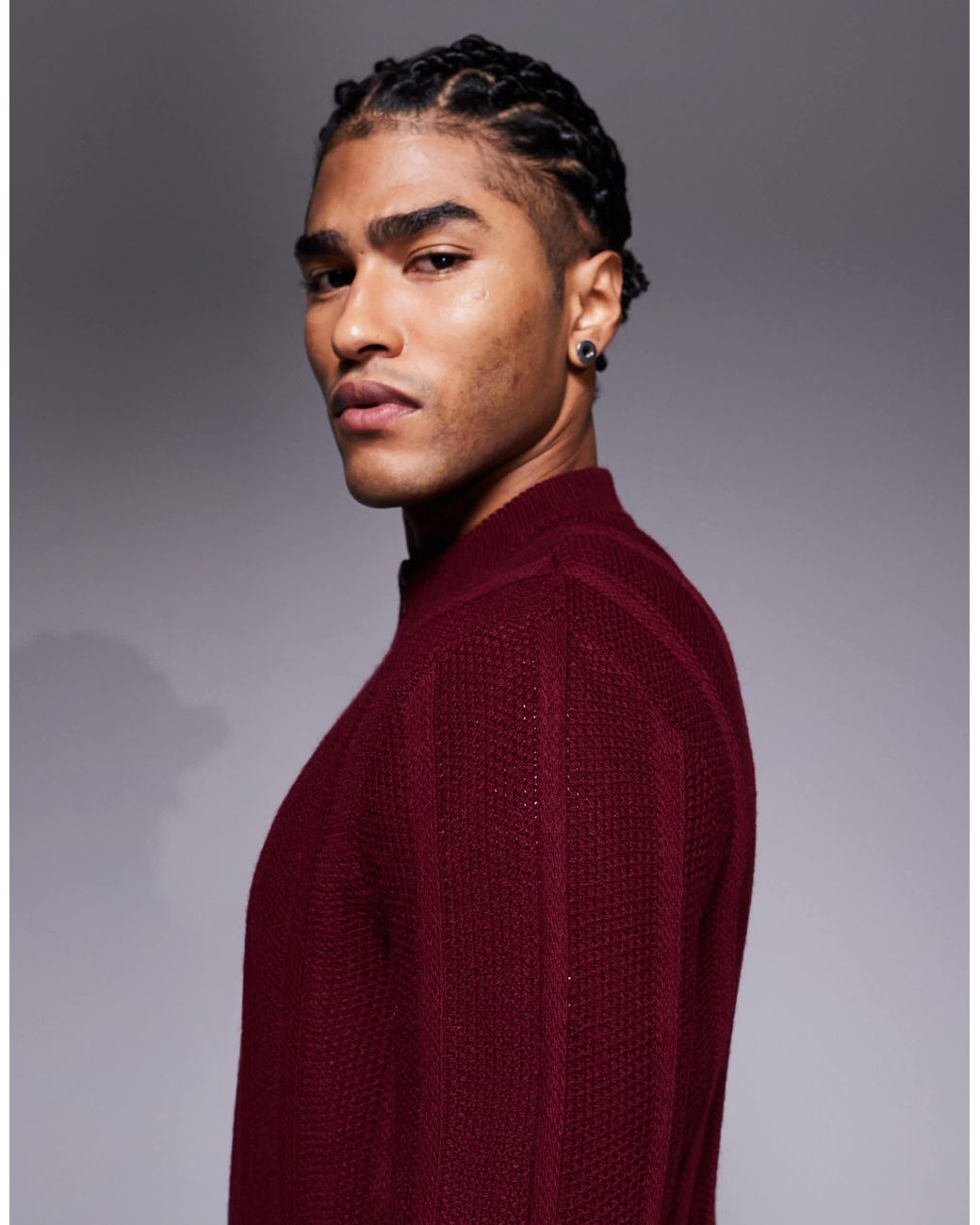 ASOS – gestreifter strickpullover in Red für Herren