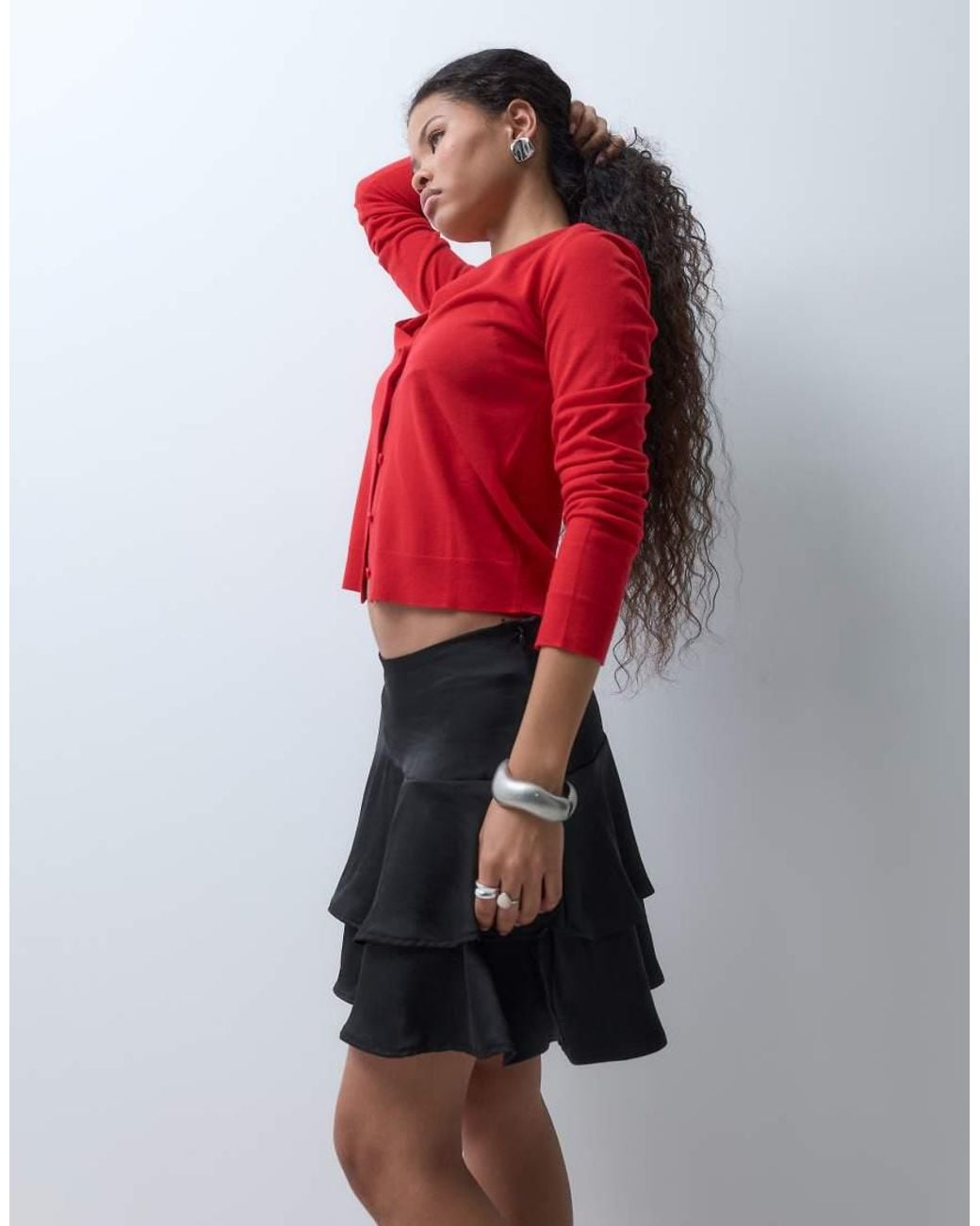 Vero Moda Tiered Waist Detail Mini Skirt