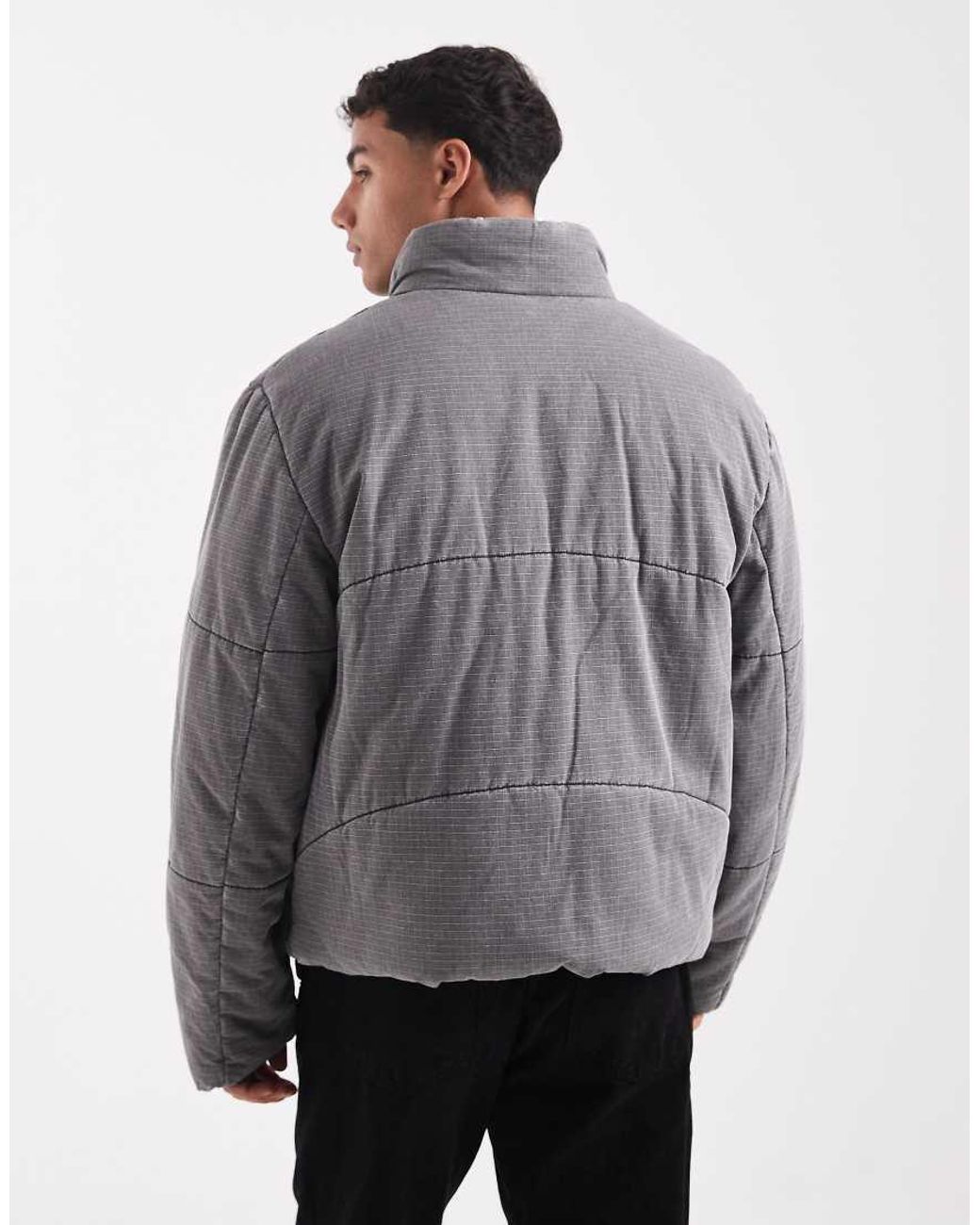 ASOS Gray Ripstop Puffer for men