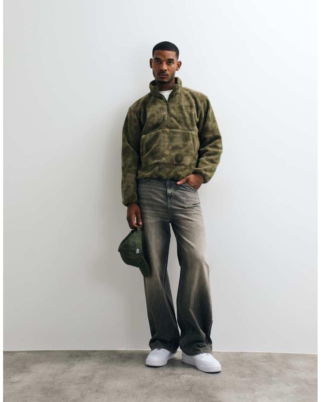 Vans Green Shepard Half-Zip Polar Fleece Quarter Zip for men