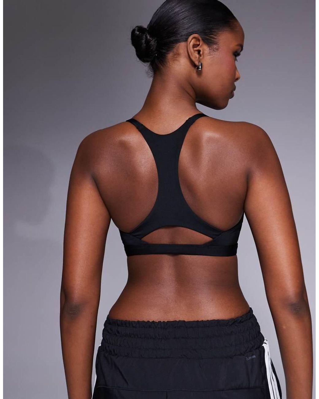 Adidas Originals Blue Adidas Training Optime Light Support Sports Bra