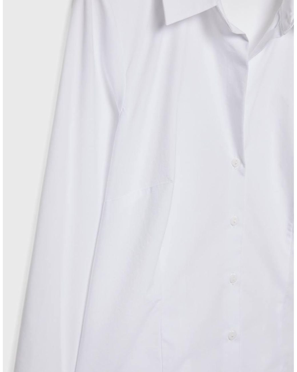 Stradivarius White Fitted Poplin Shirt