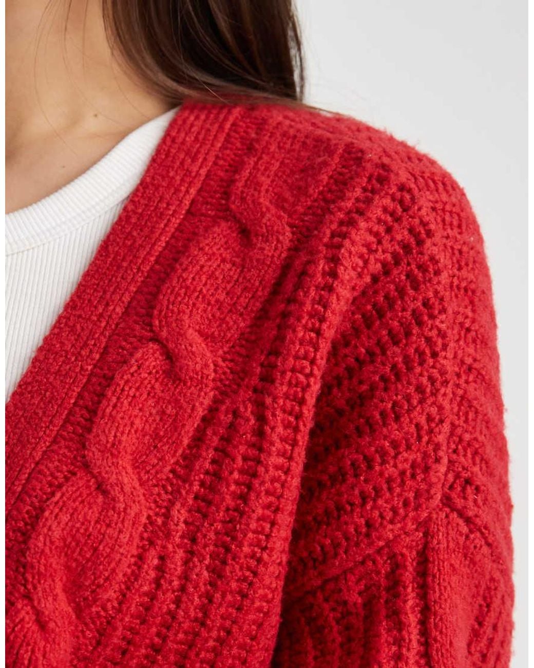 Hollister Red Open Cardigan